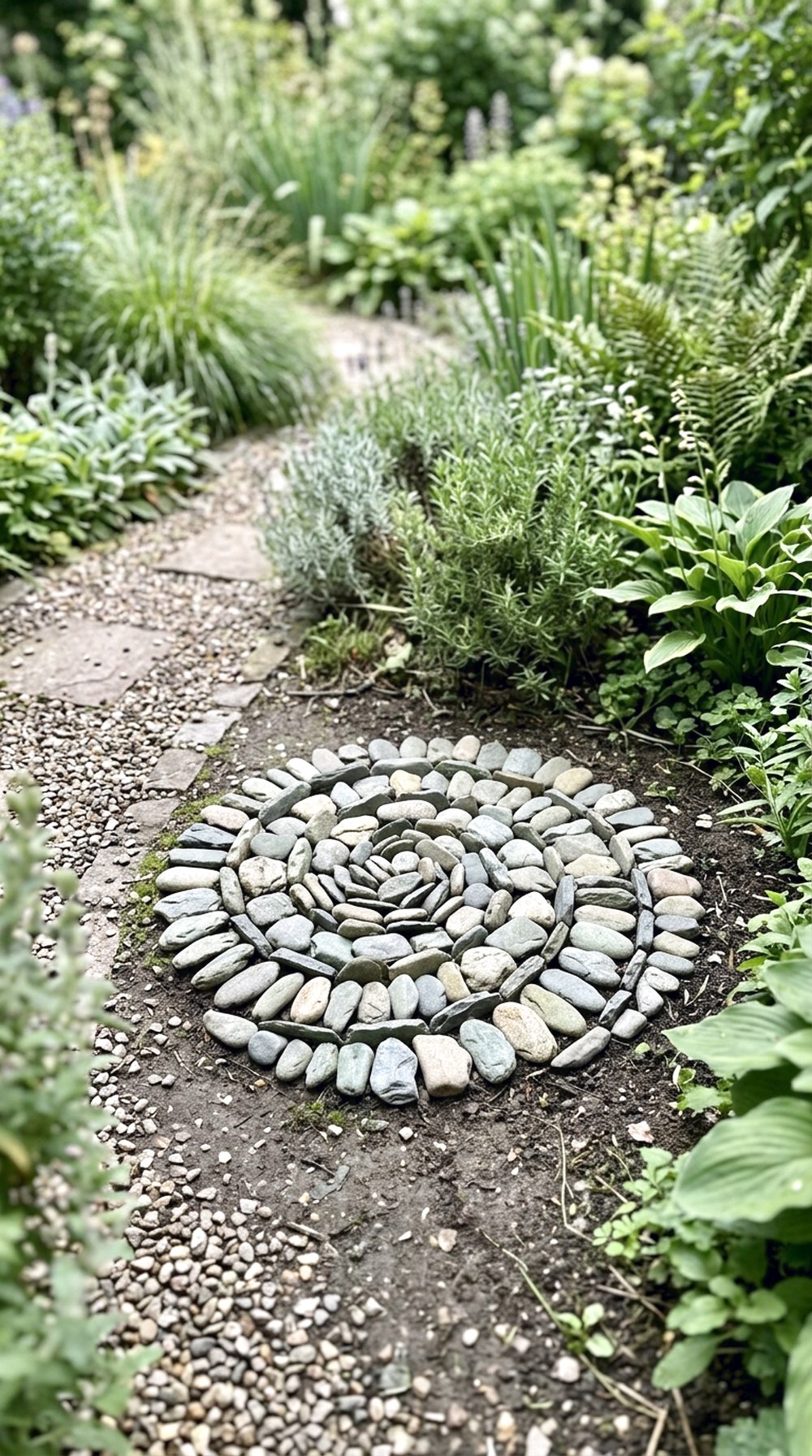 Spiral Stone Path Sculpture