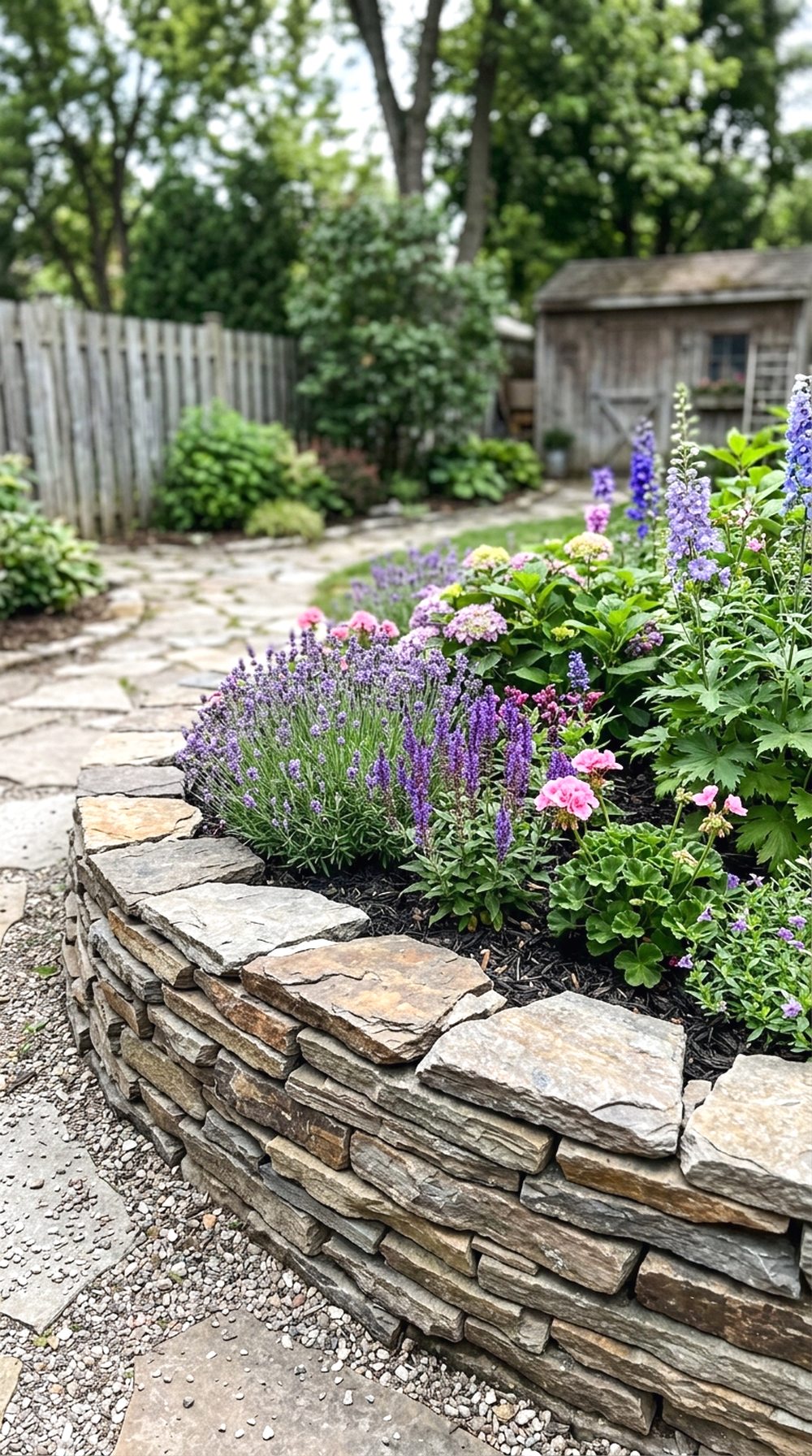 Stacked Flat Stone Border