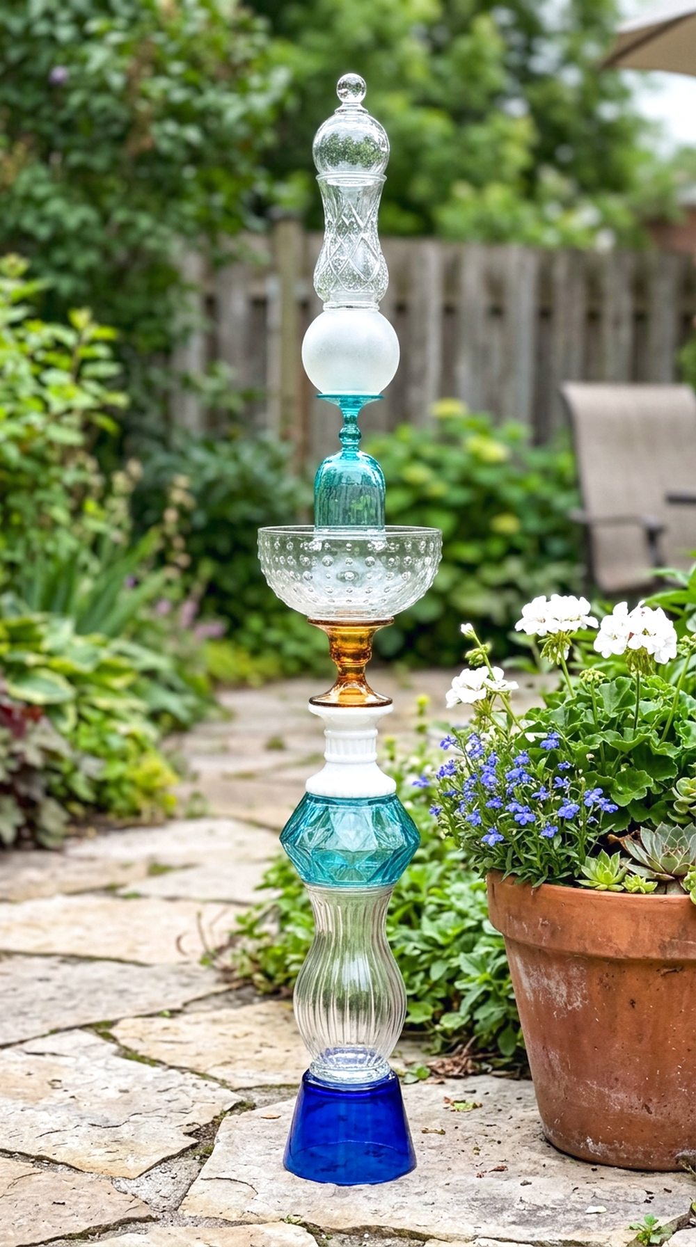 Stacked Glass Totem