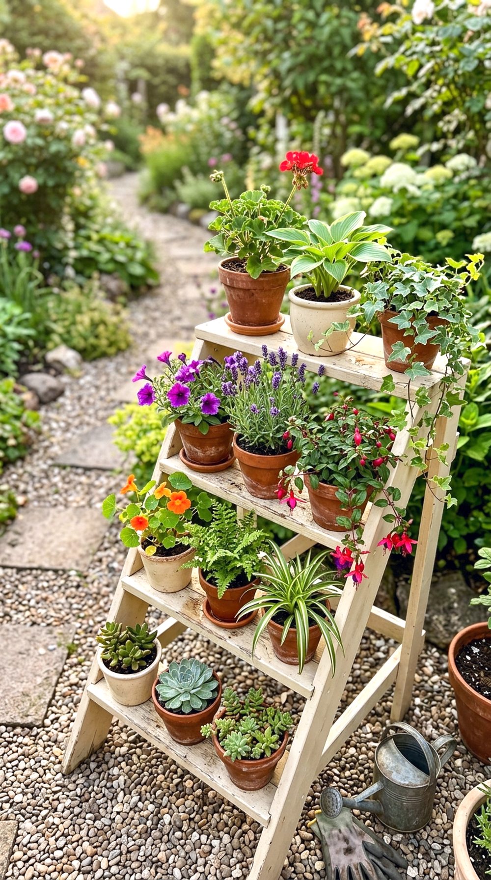Stair-Style Plant Shelf