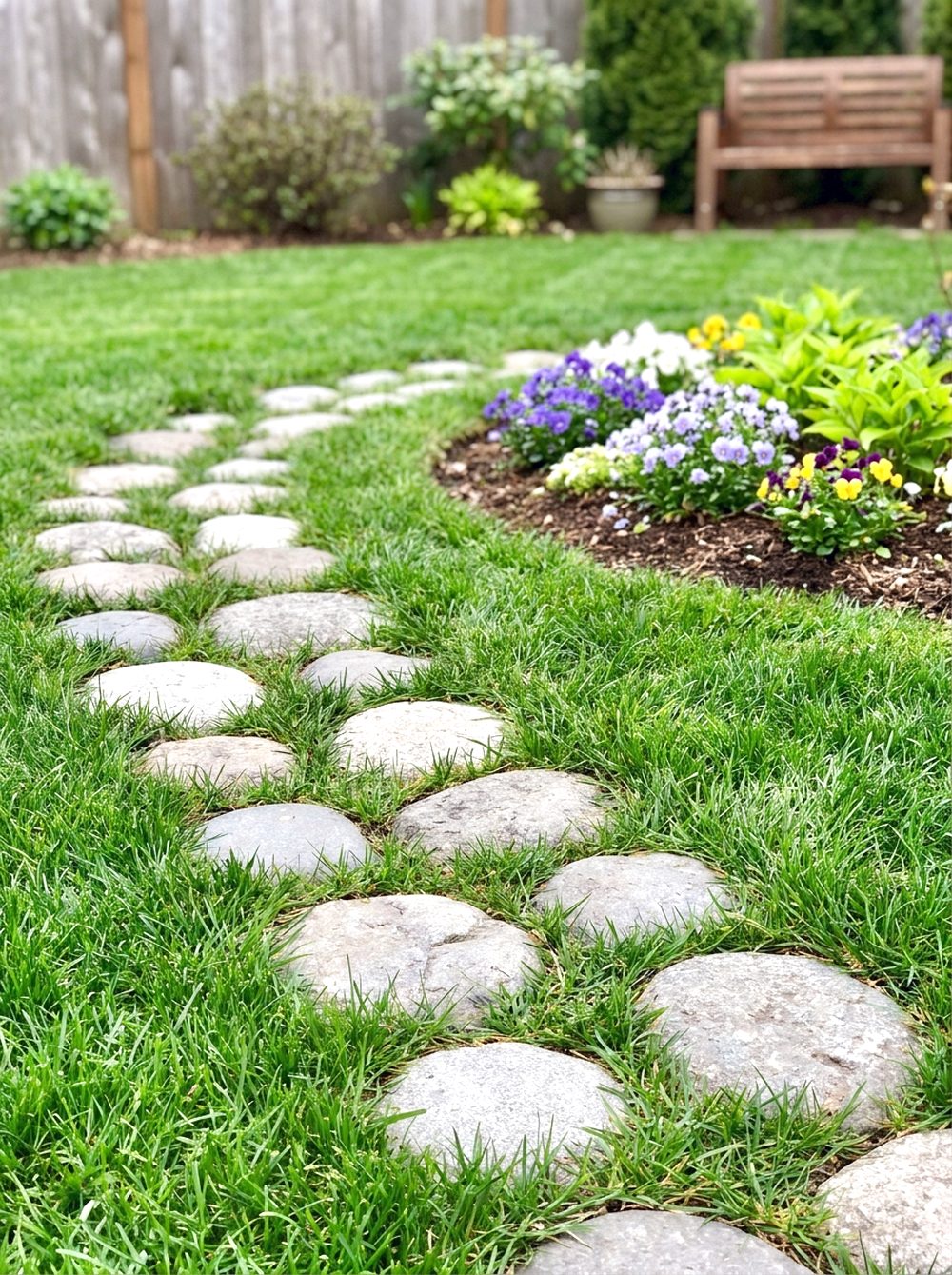 Stepping Stone Lawn Path