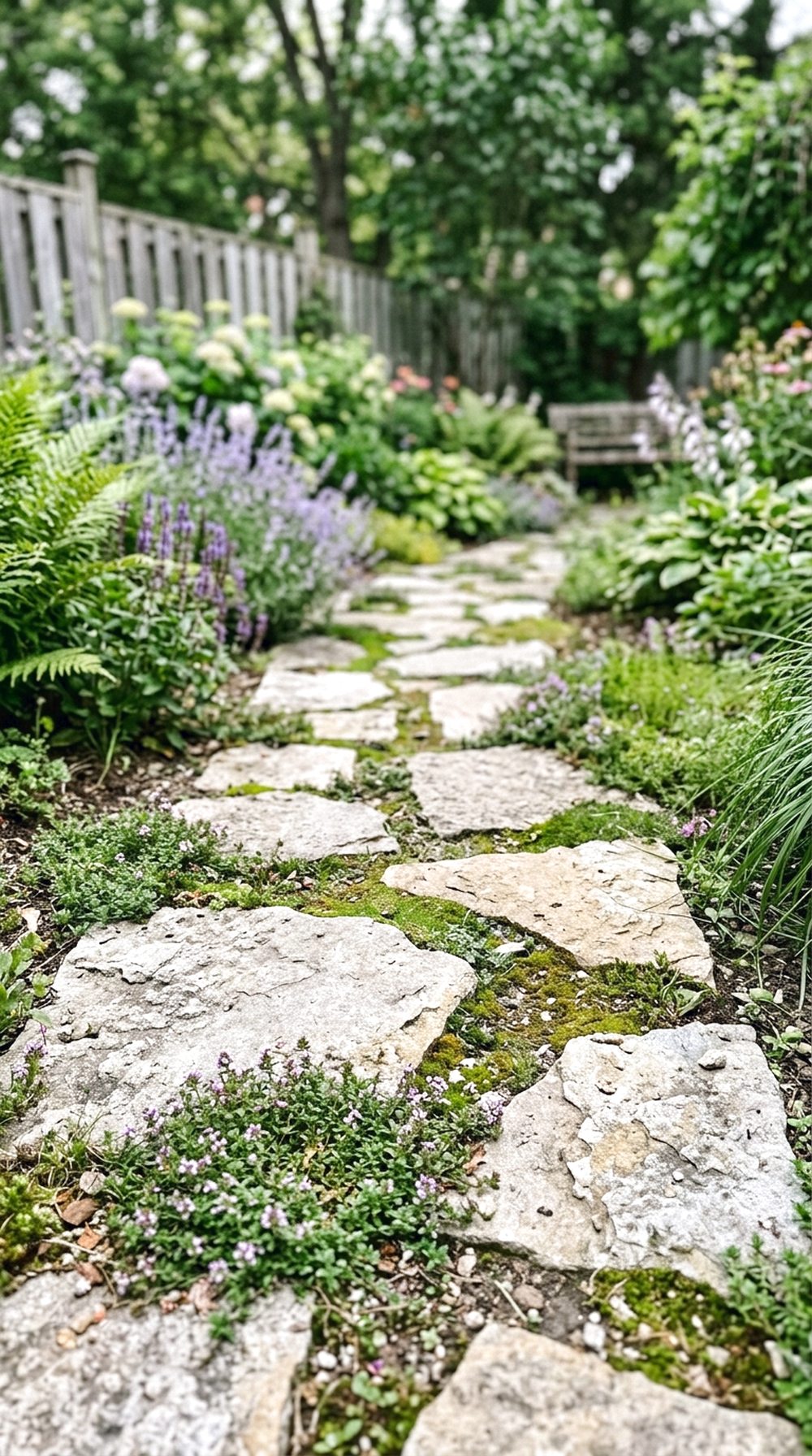 Stone And Ground Cover Path