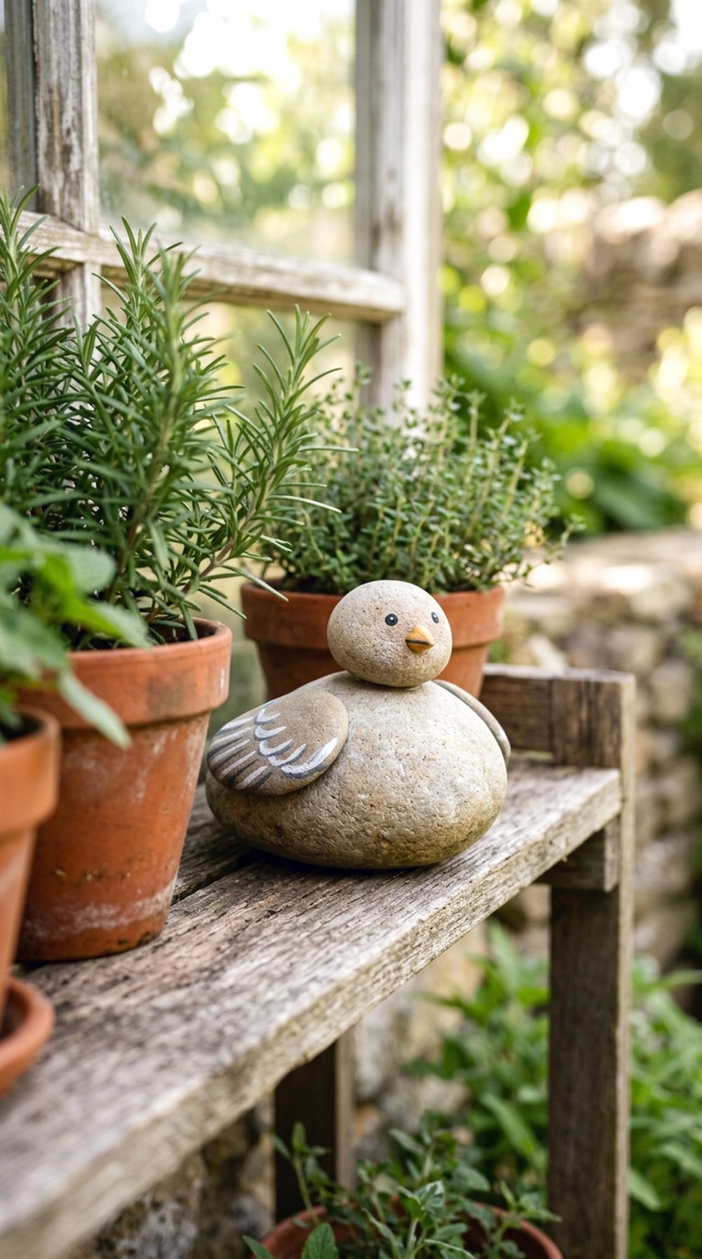 Stone Bird Garden Sculpture