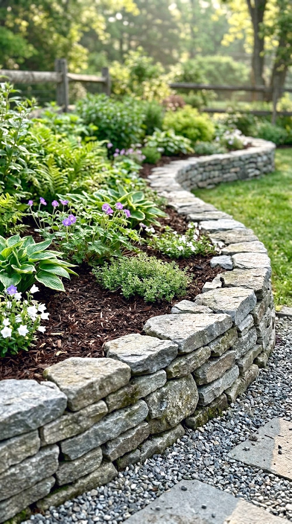 Stone Border Fence
