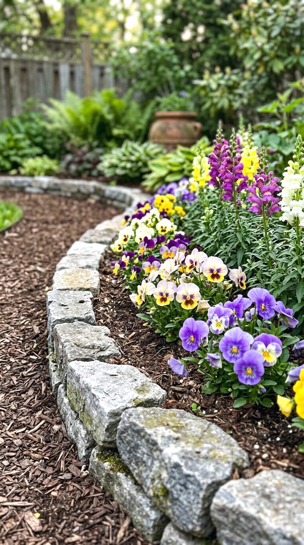 Stone Border With Seasonal Flowers