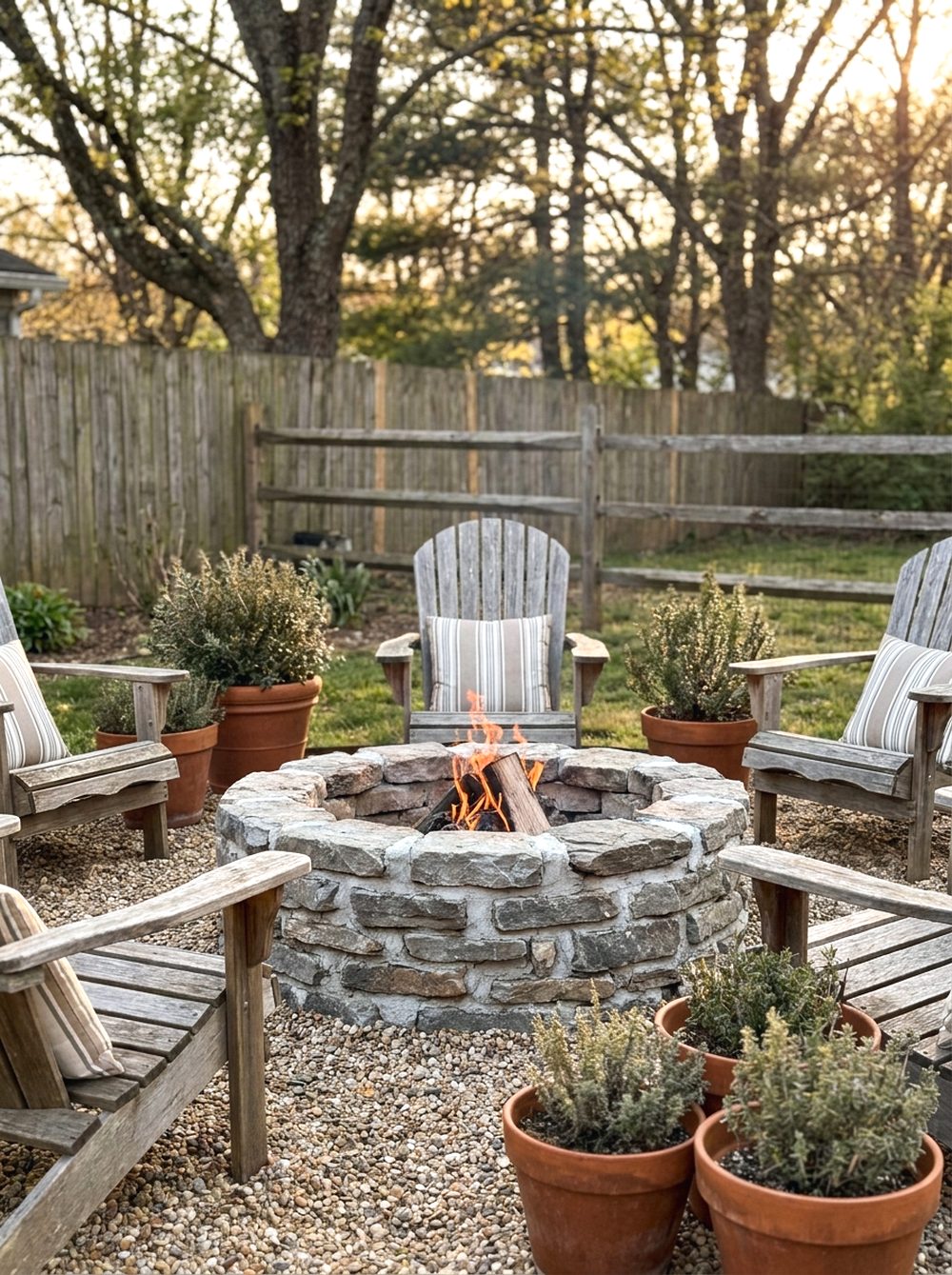 Stone Fire Pit Corner