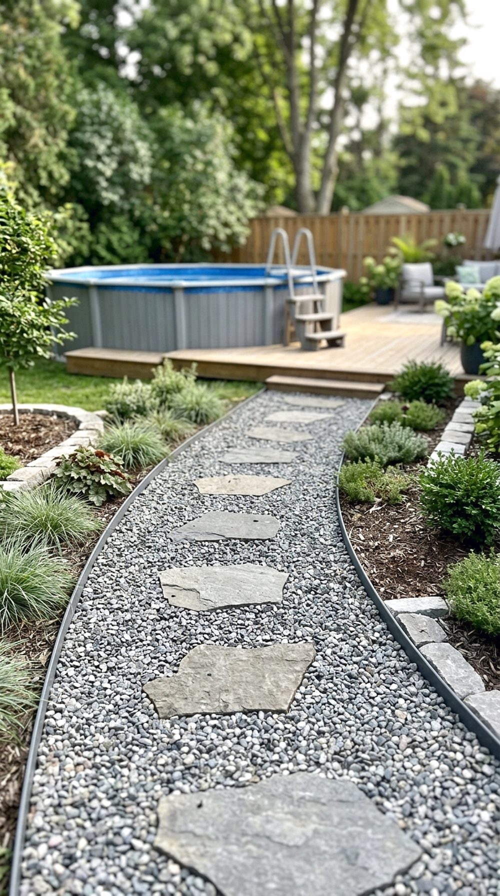 Stone Gravel Pool Path