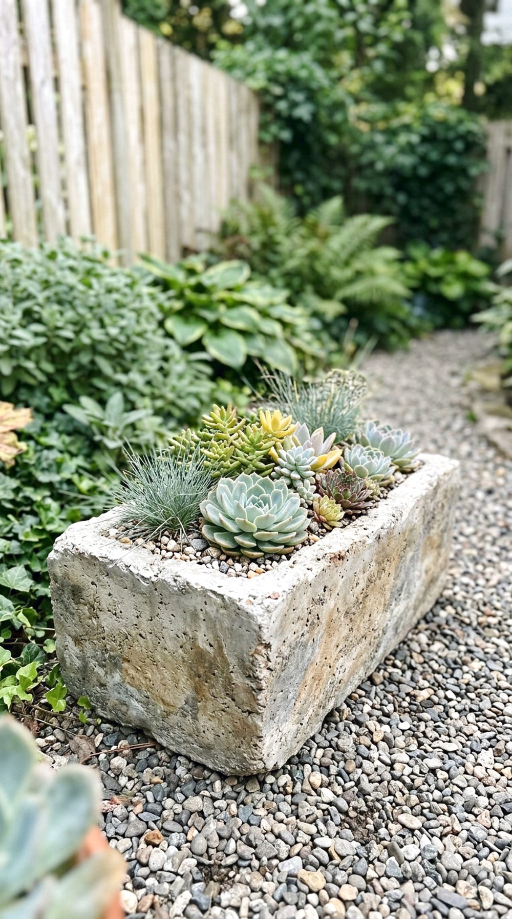 Stone-Look Concrete Planter Box