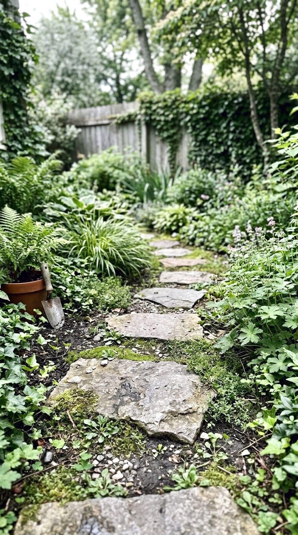 Stone Path Through Greenery