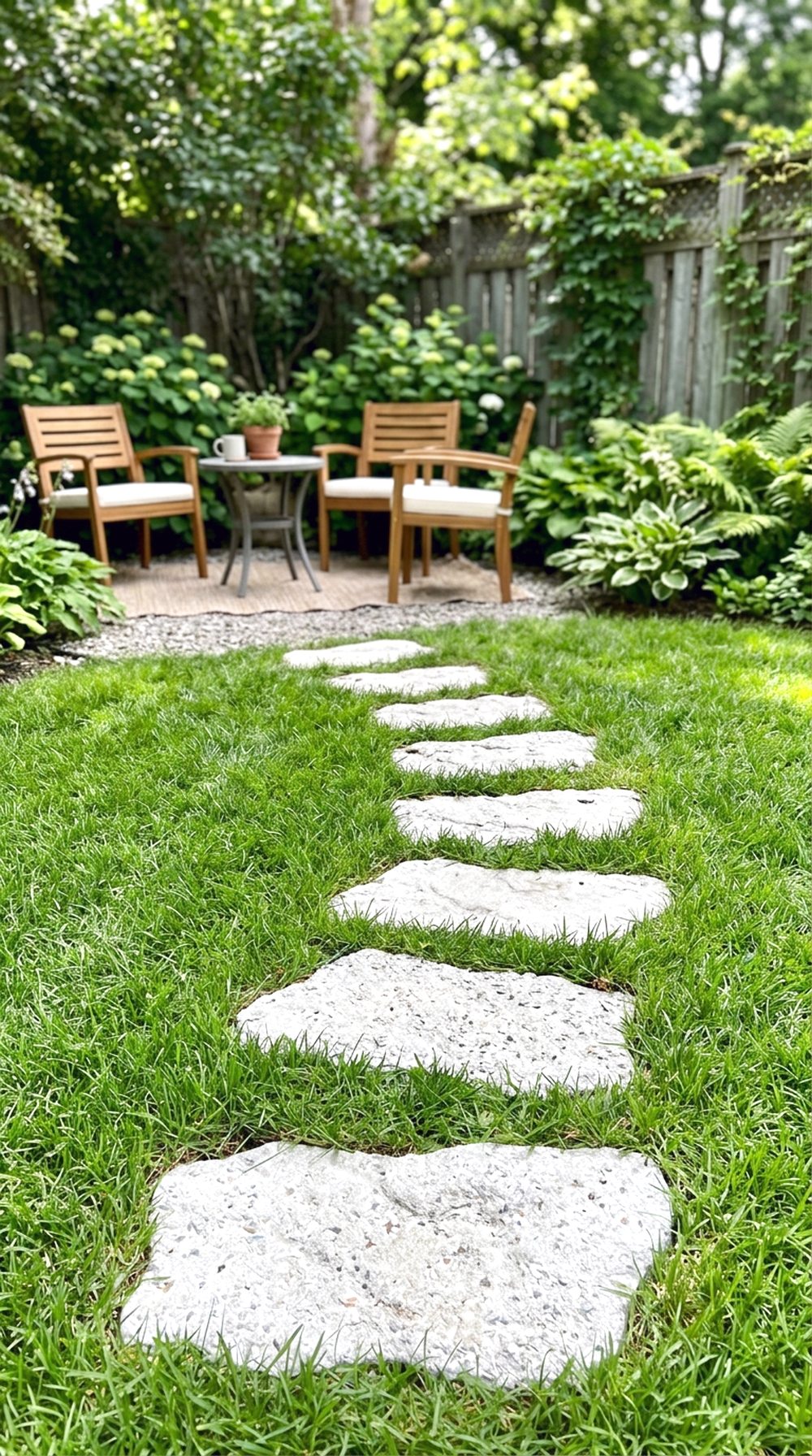 Stone Pathway Through Grass