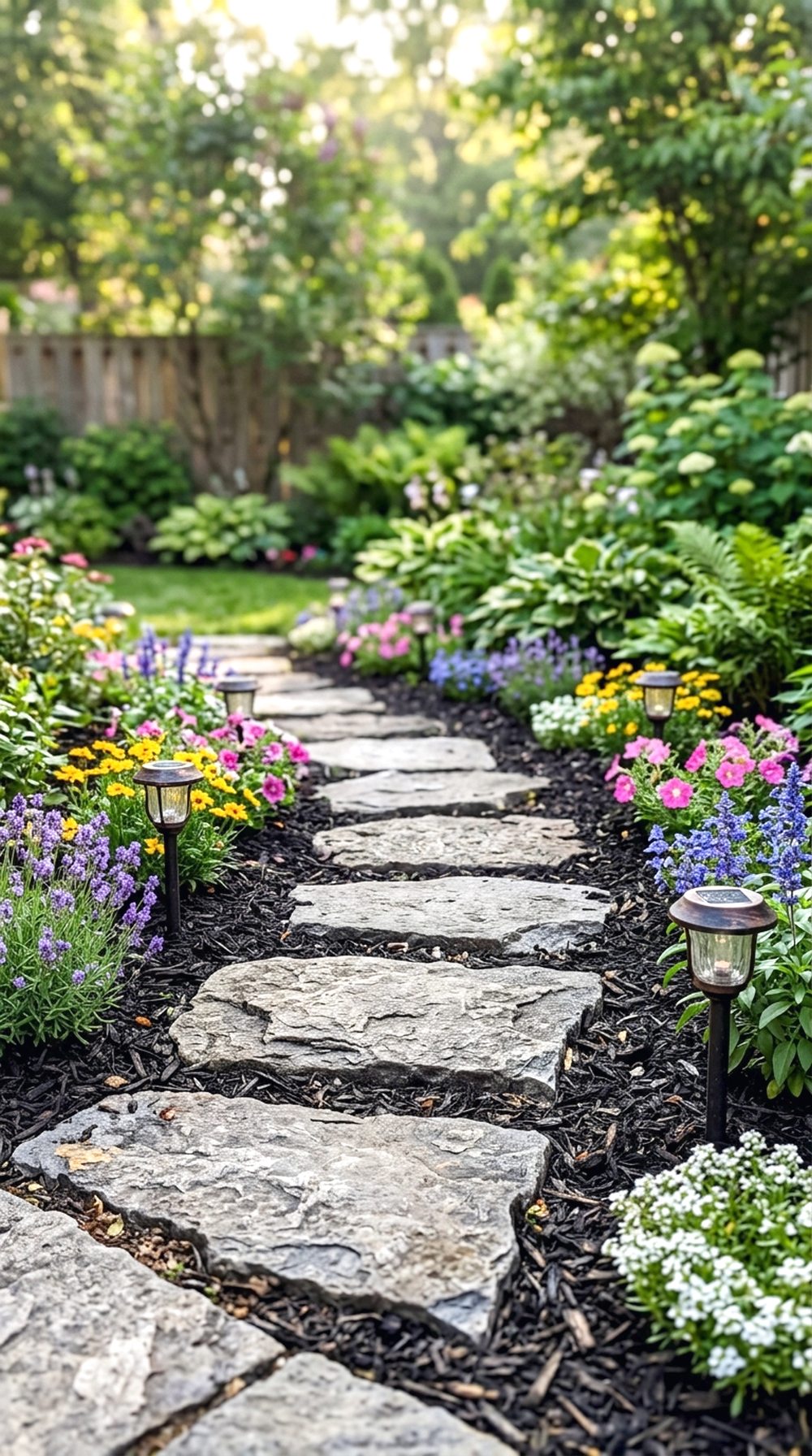 Stone Pathway With Flowers