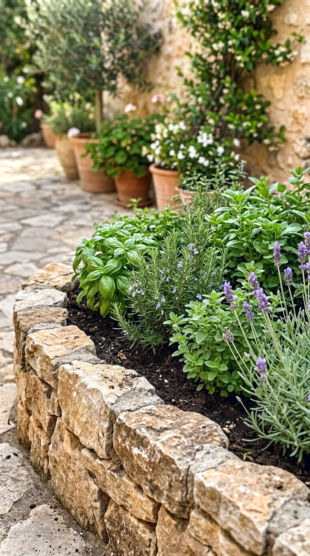 Stone Raised Herb Bed