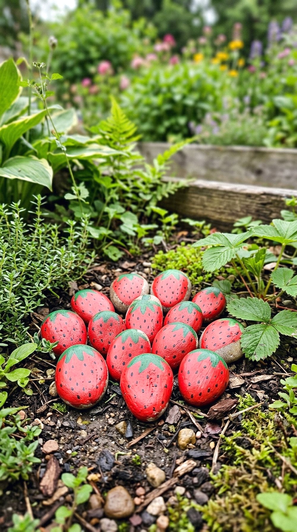 Strawberry Rock Painting