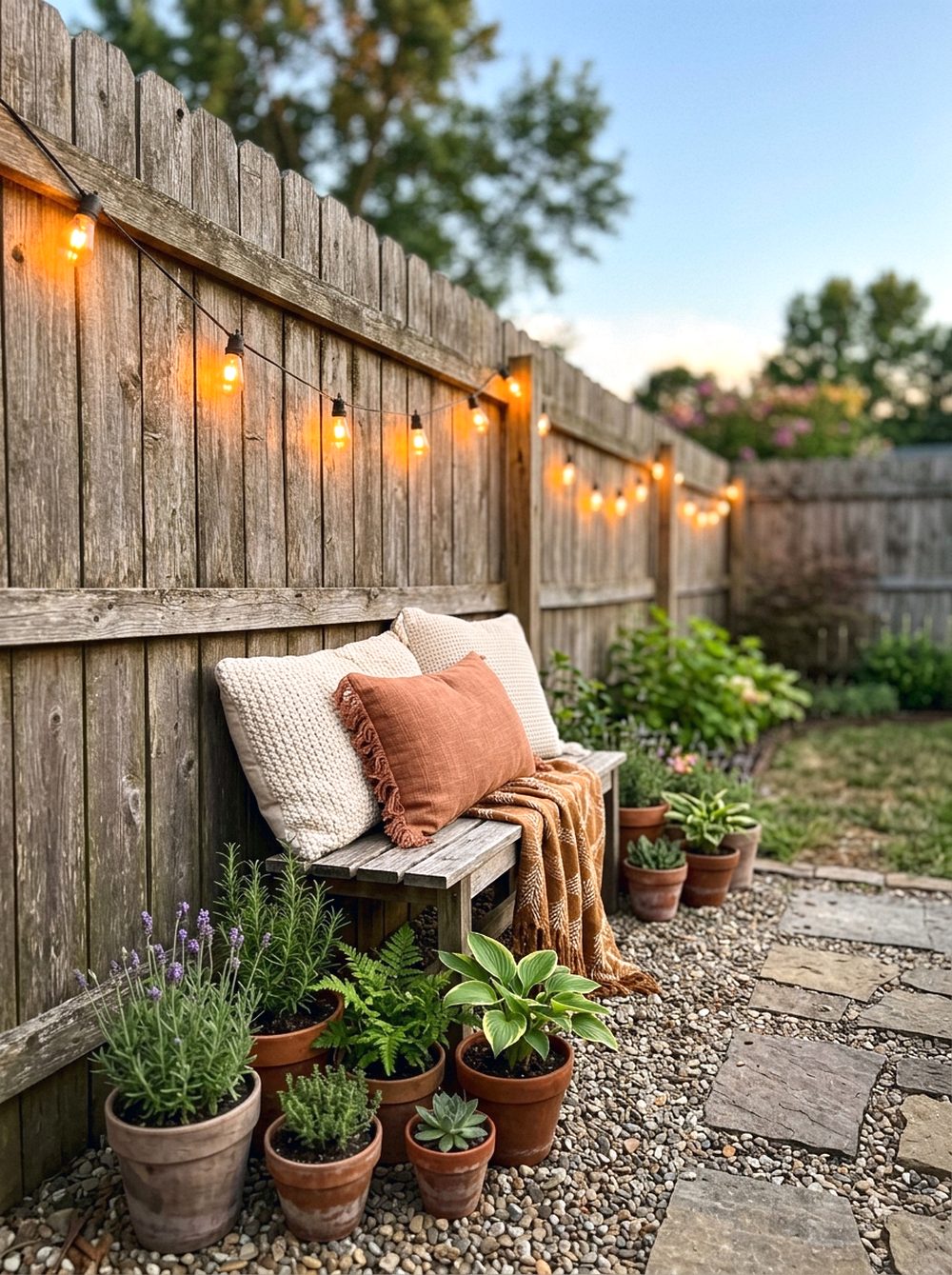 String Light Fence Retreat
