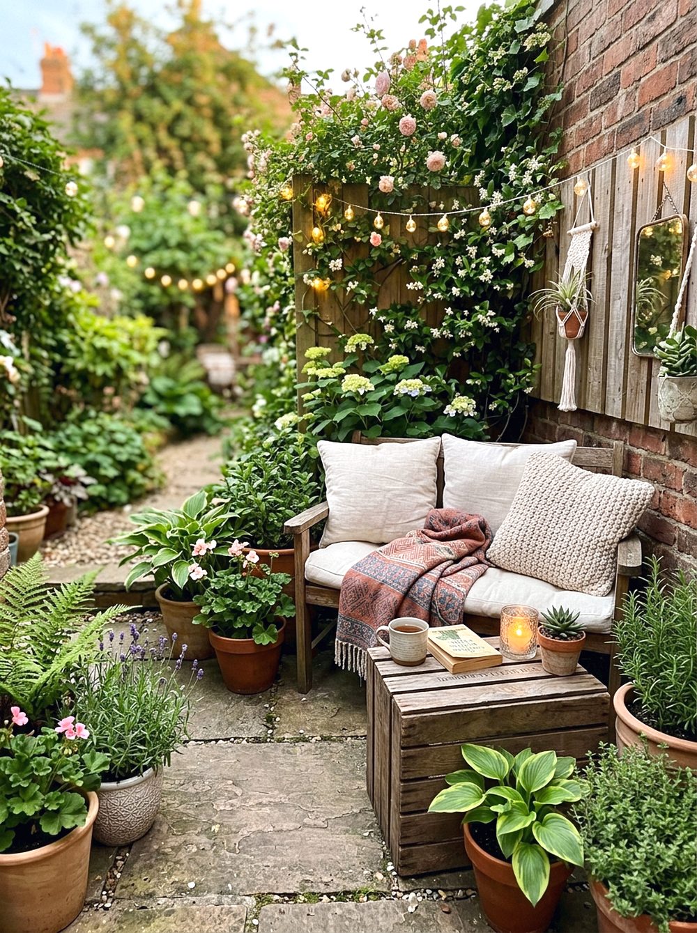 String Light Garden Nook
