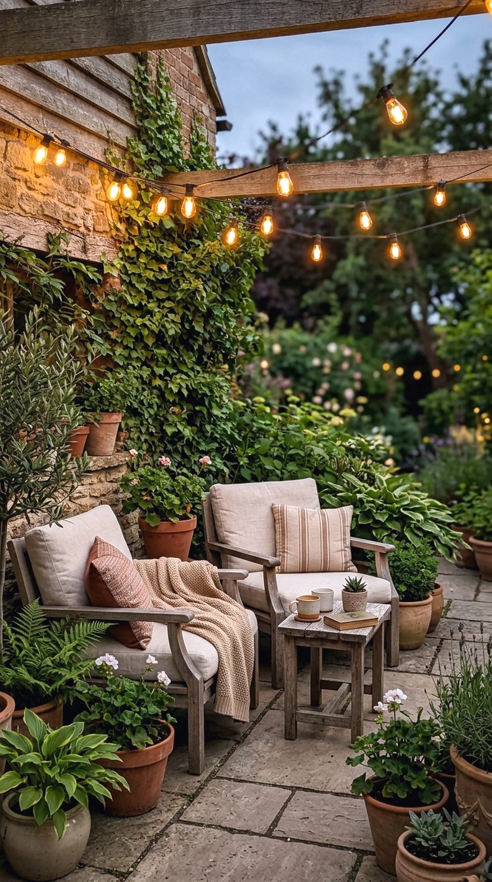 String Light Patio Corner