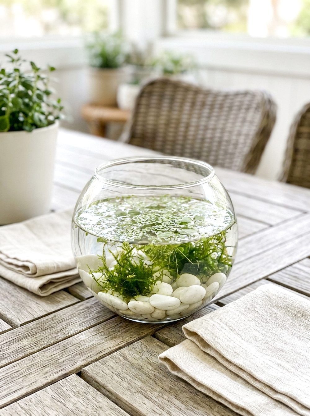 Tabletop Glass Bowl Pond
