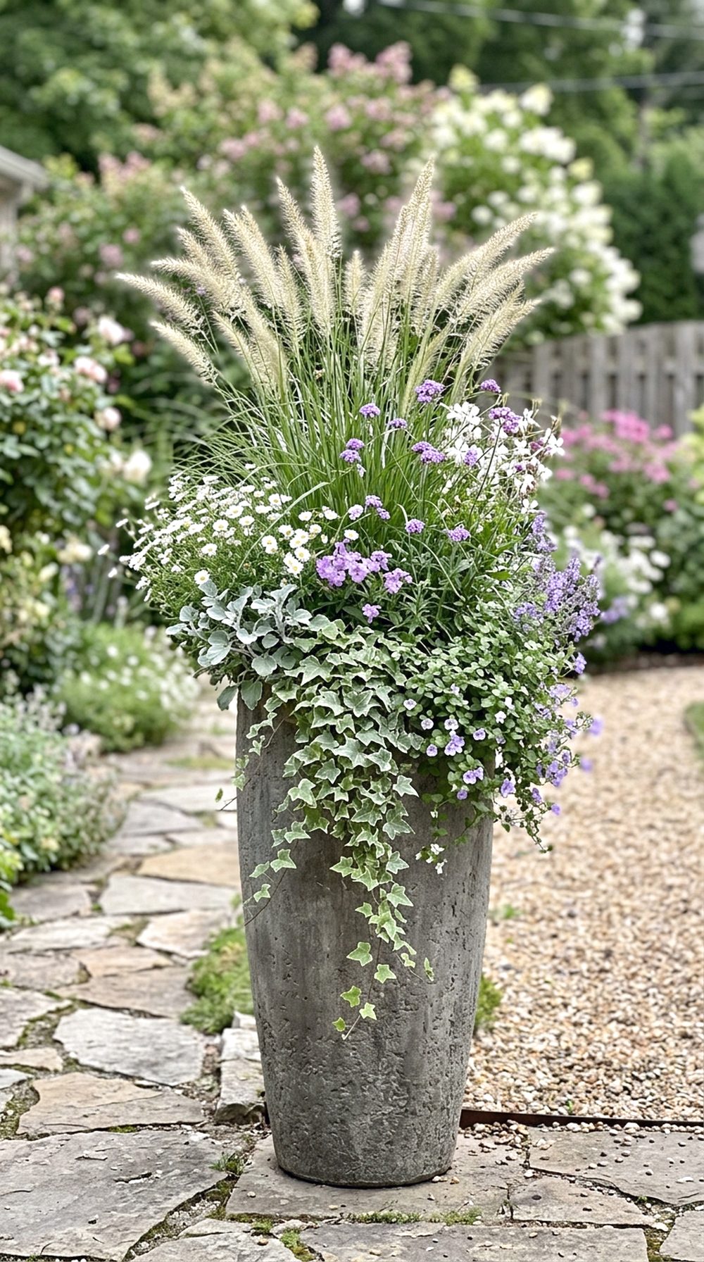 Tall Grass and Flower Planter