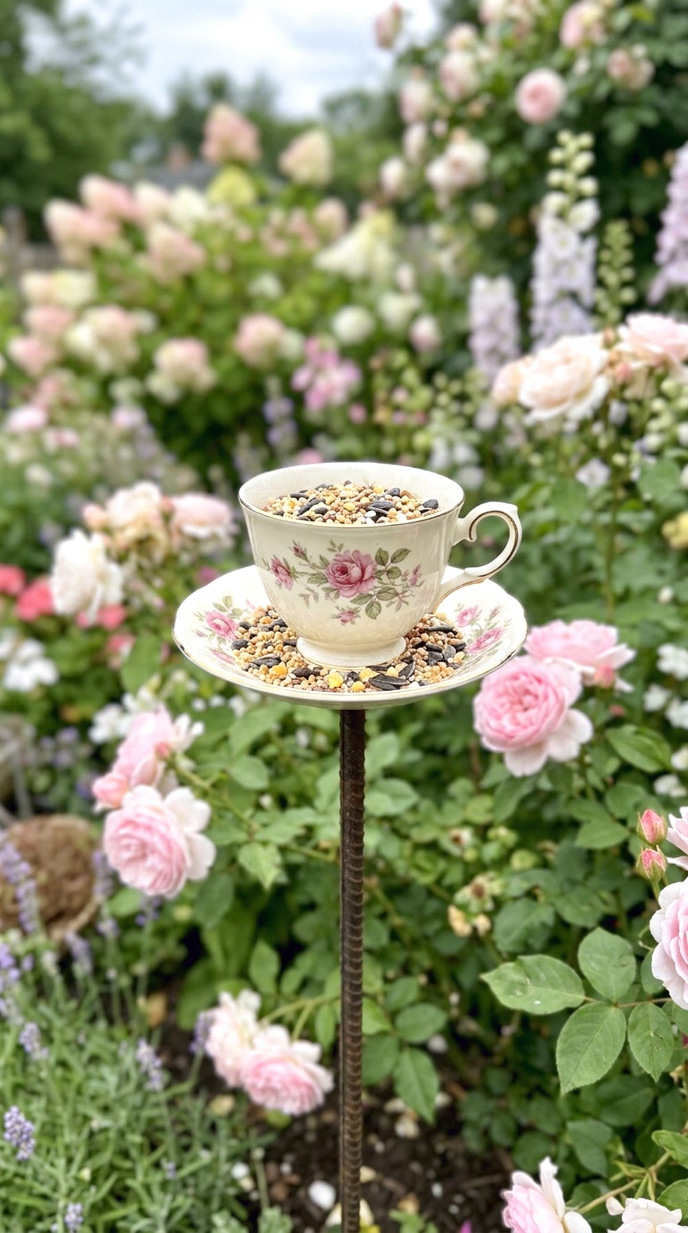 Teacup Bird Feeder Art