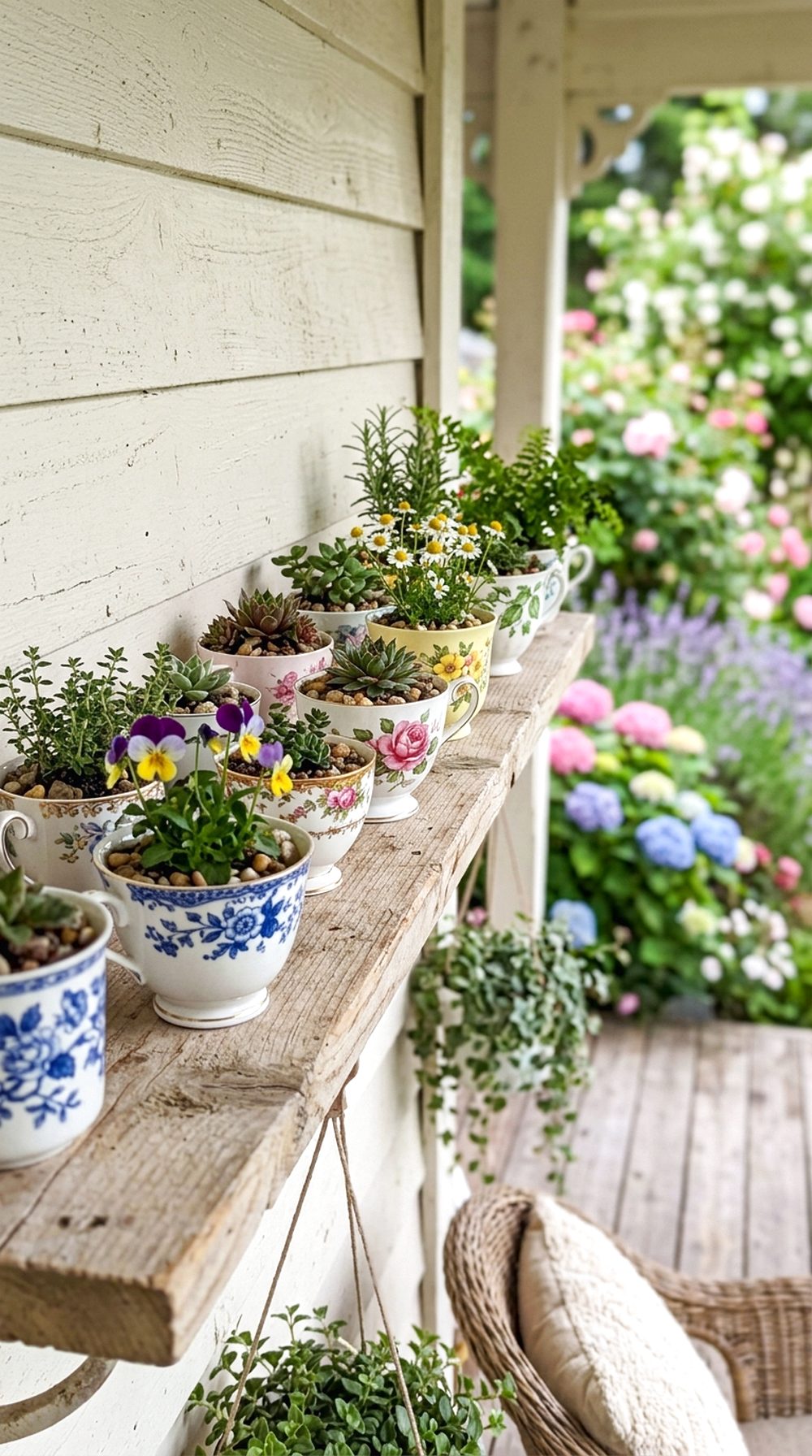 Teacup Flower Shelf