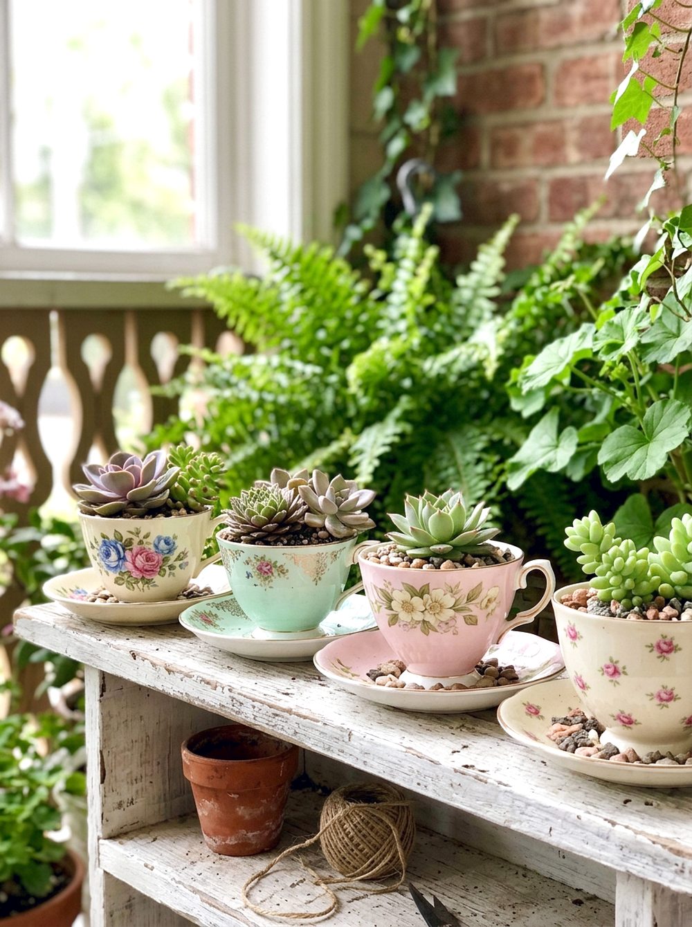 Teacup Succulent Display