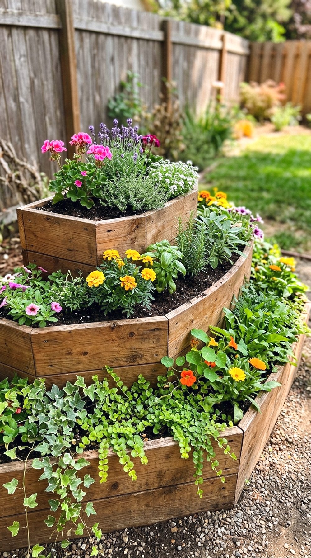 Tiered Raised Flower Bed
