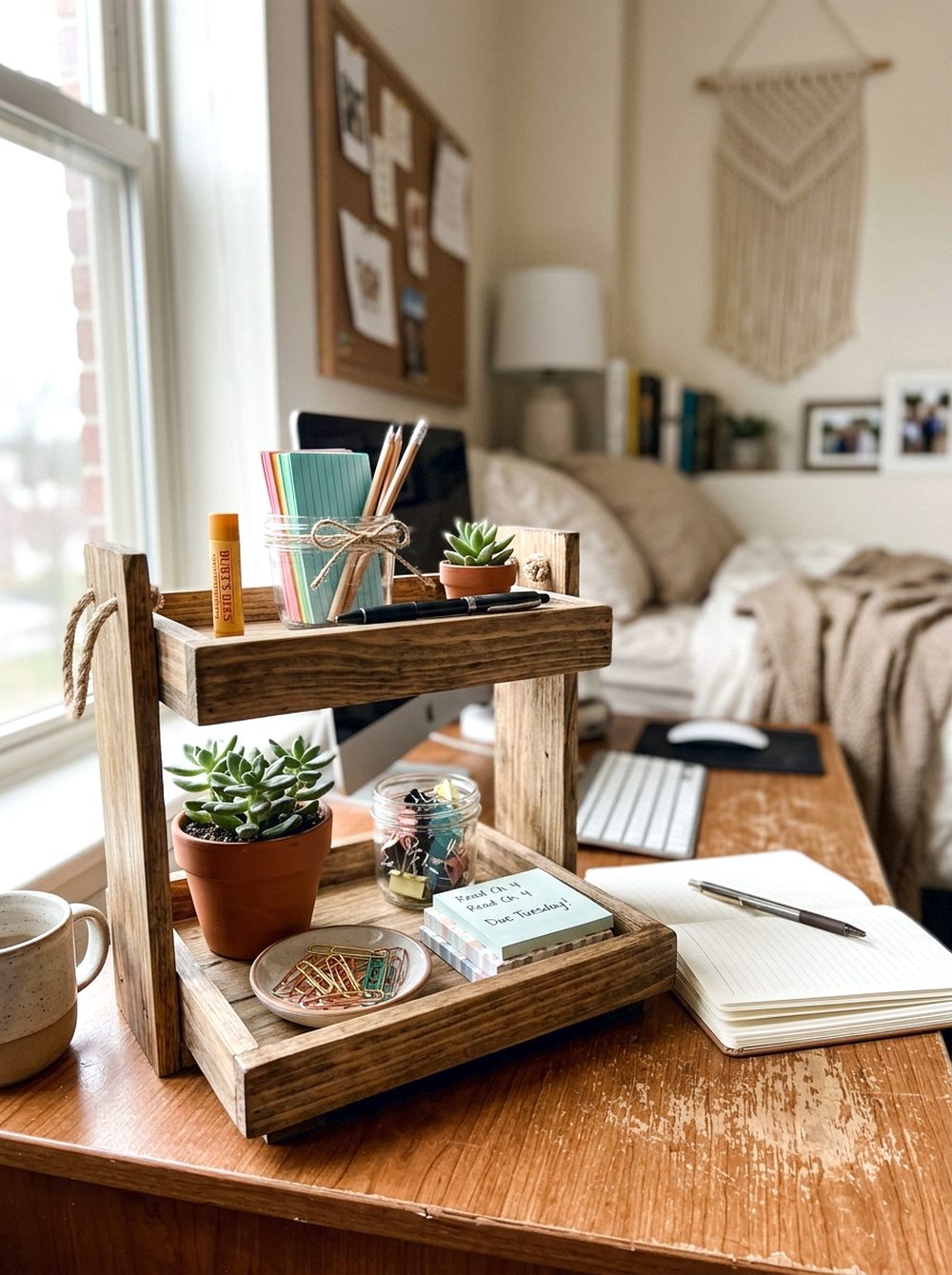 Tiered Tray Desk Station