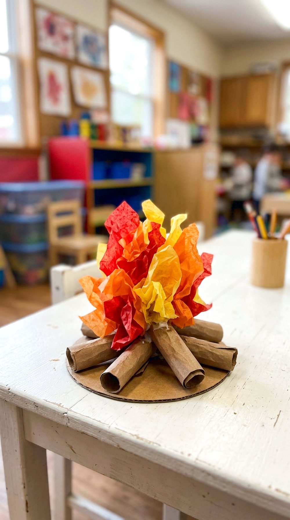Tissue Paper Flame Craft