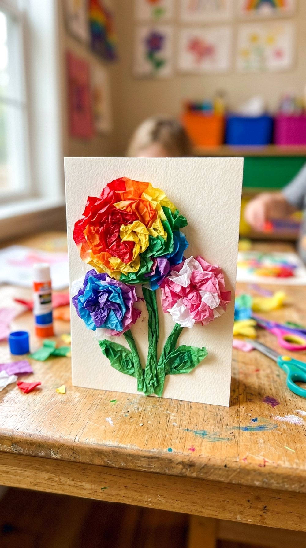 Tissue Paper Flower Collage