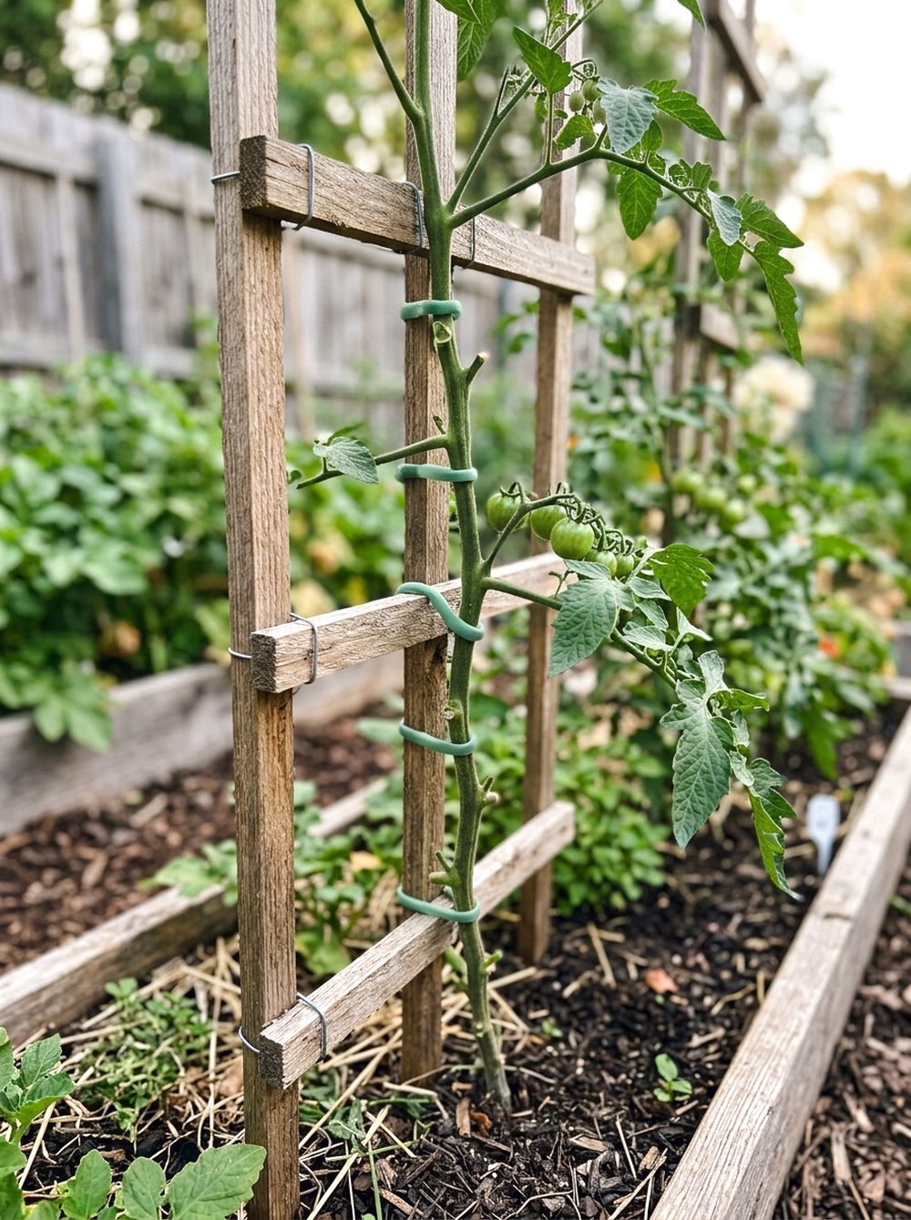 Tomato Trellis Pruning