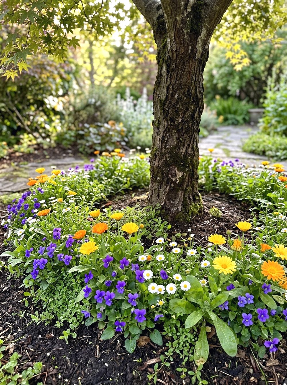 Tree Base Wildflower Border