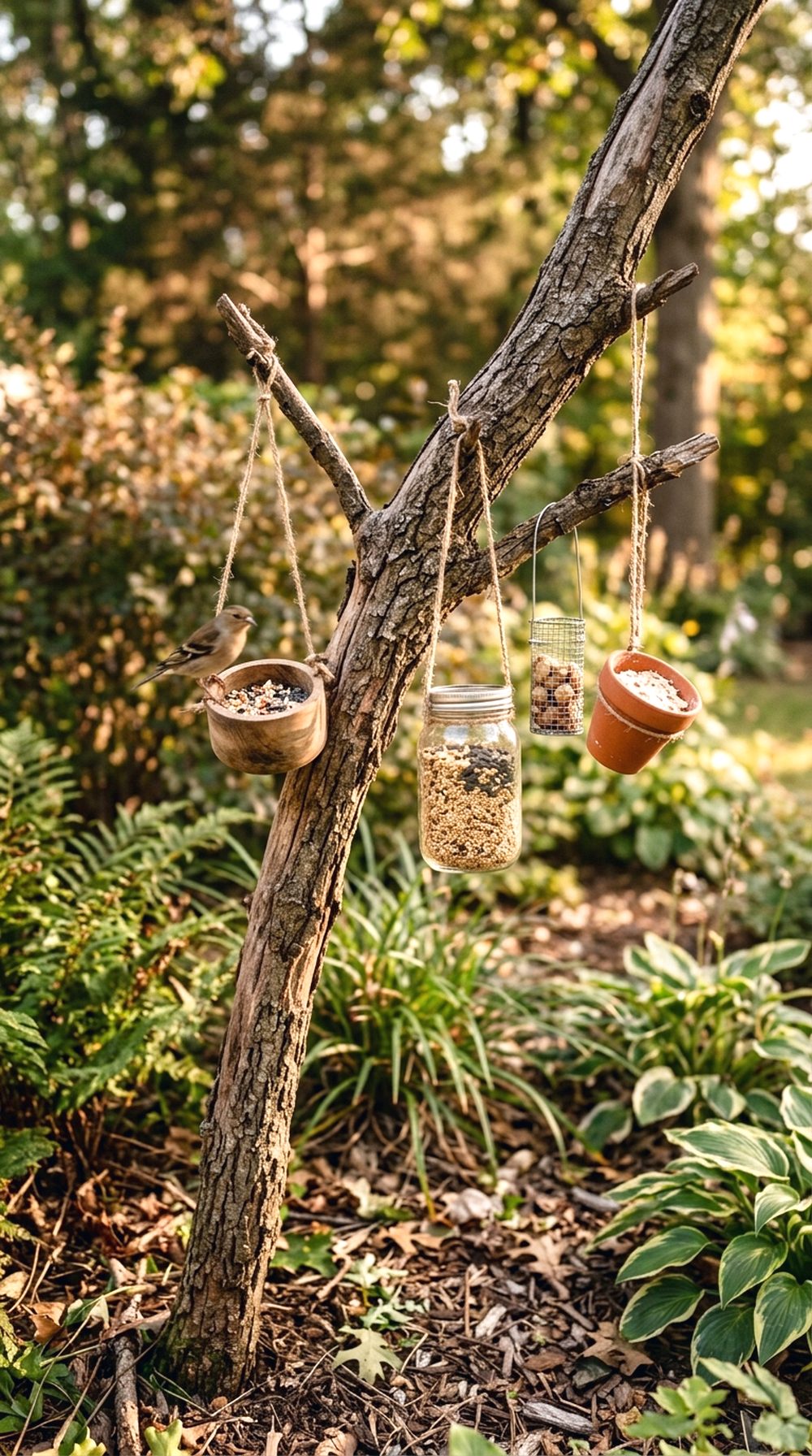 Tree Branch Bird Feeder Station