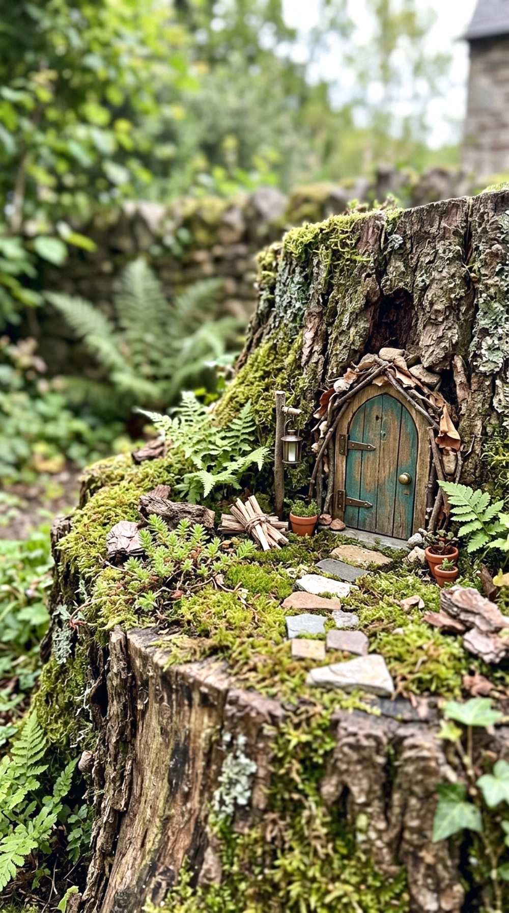 Tree Stump Fairy Garden