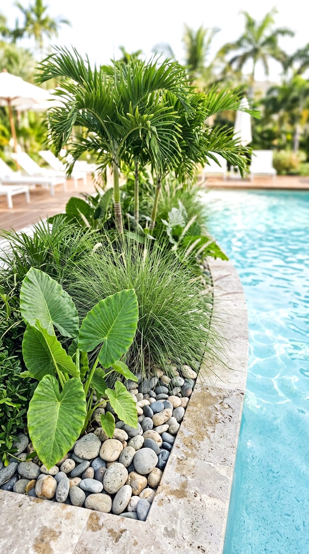 Tropical Poolside Plant Border