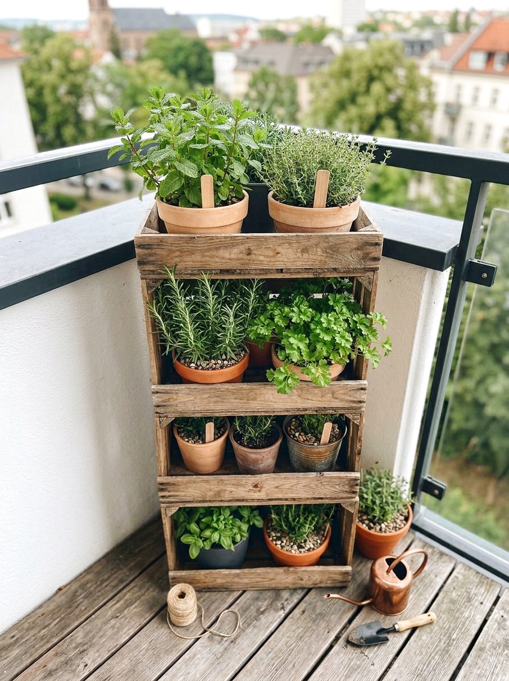 Vertical Herb Crate Garden