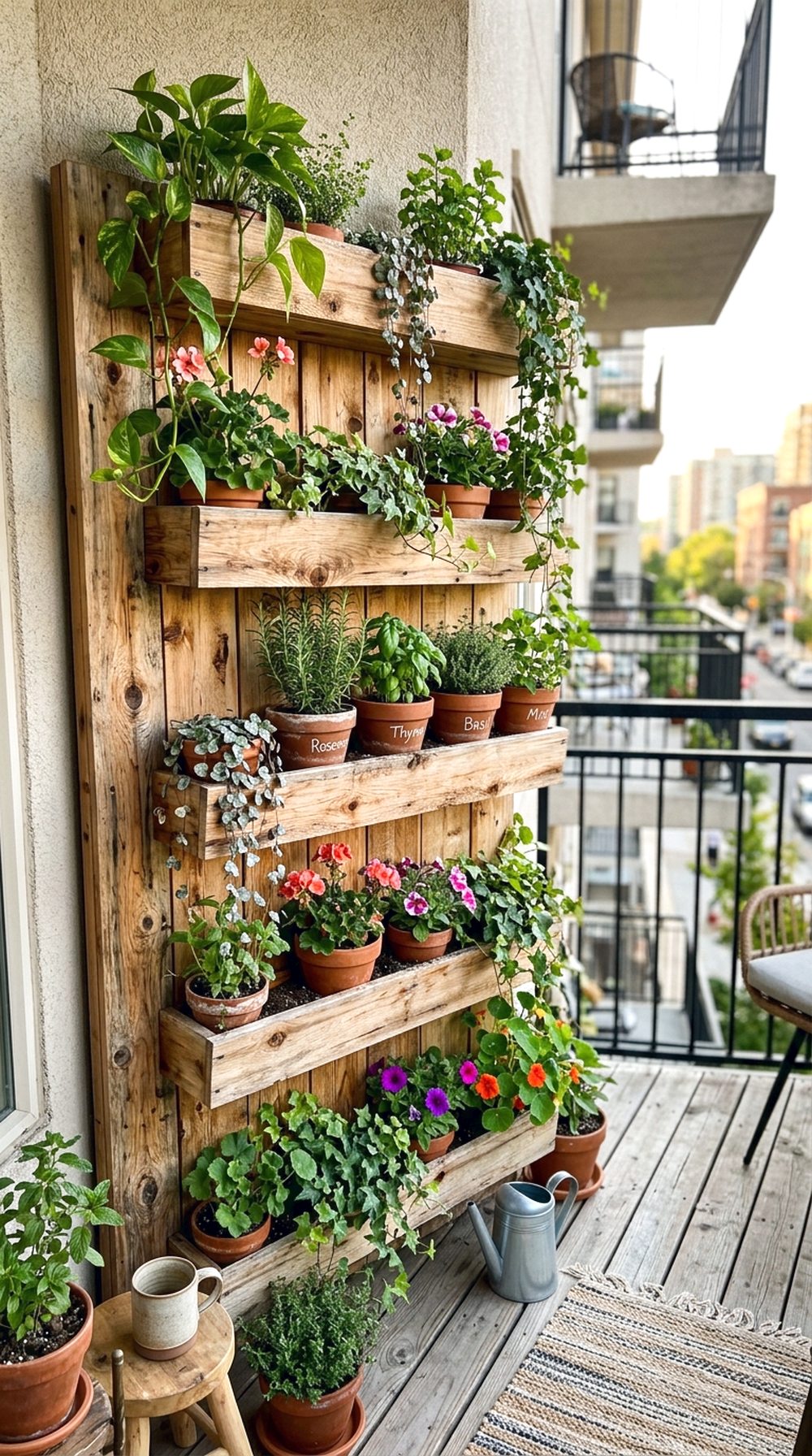 Vertical Wooden Planter Wall
