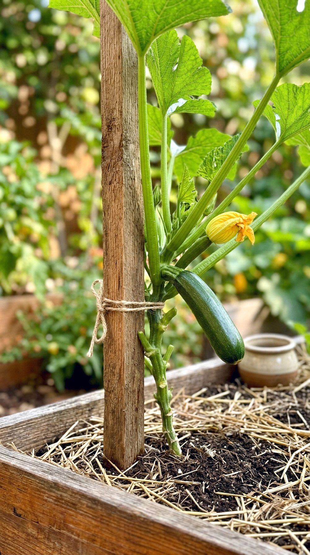 Vertical Zucchini Stake Support