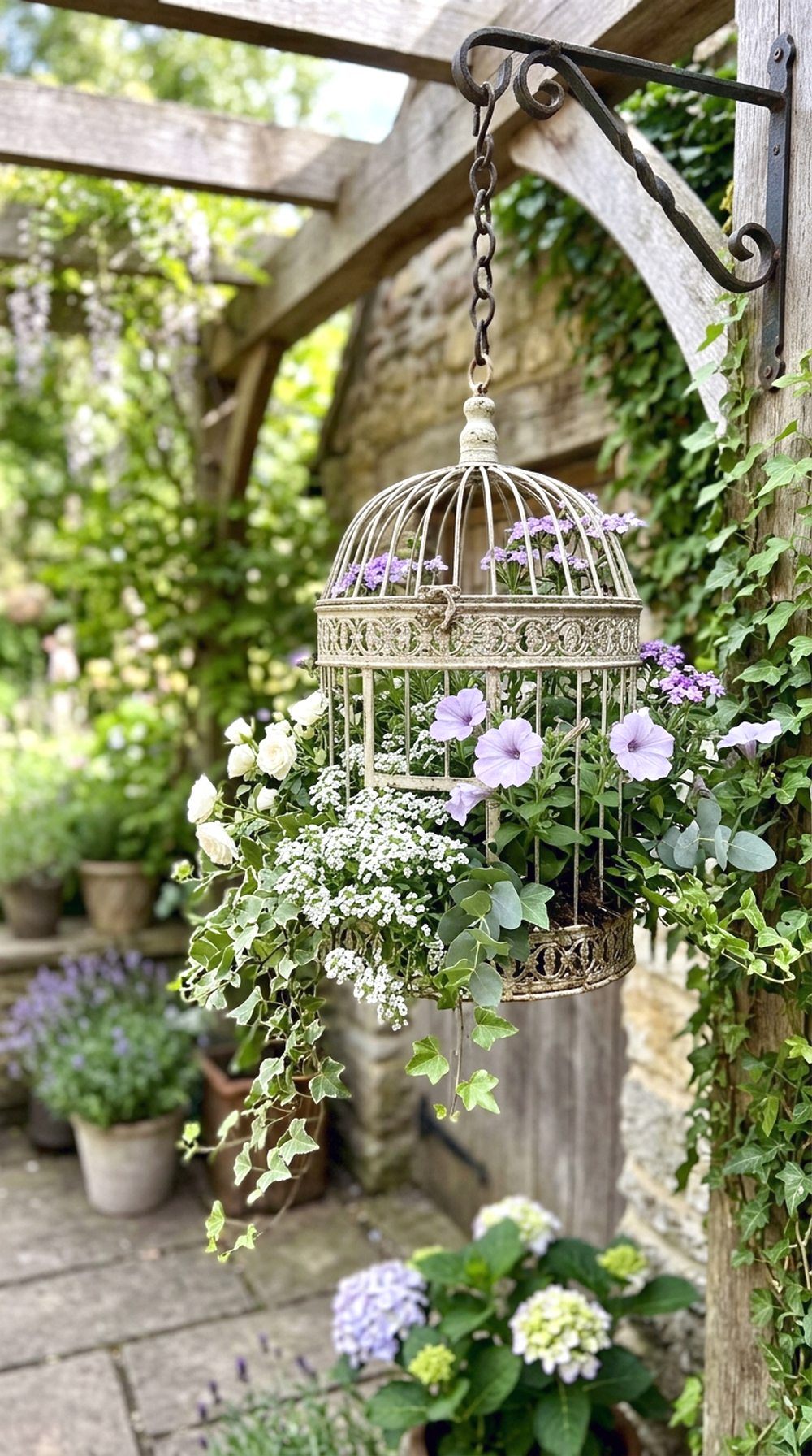 Vintage Birdcage Planter