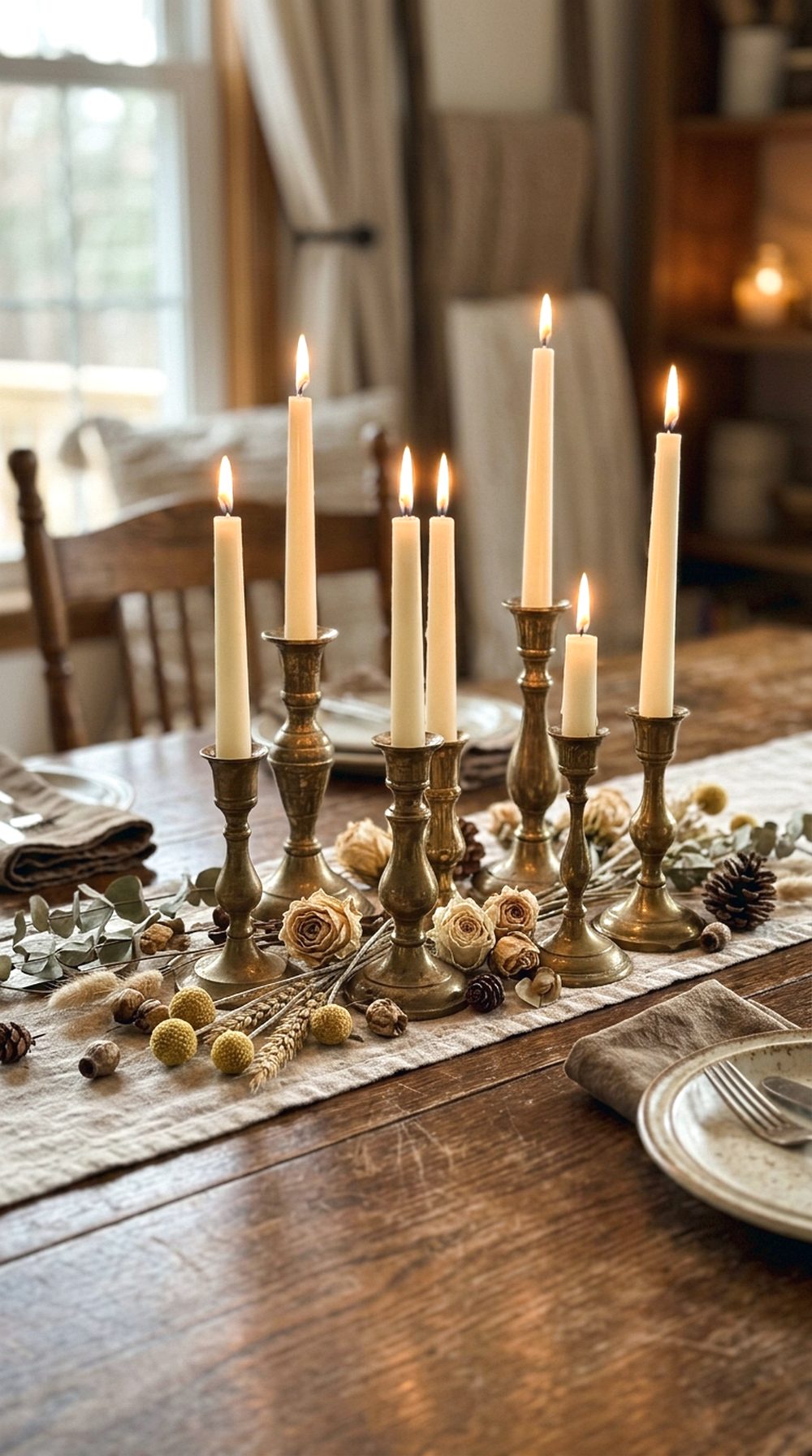 Vintage Brass Candle Display