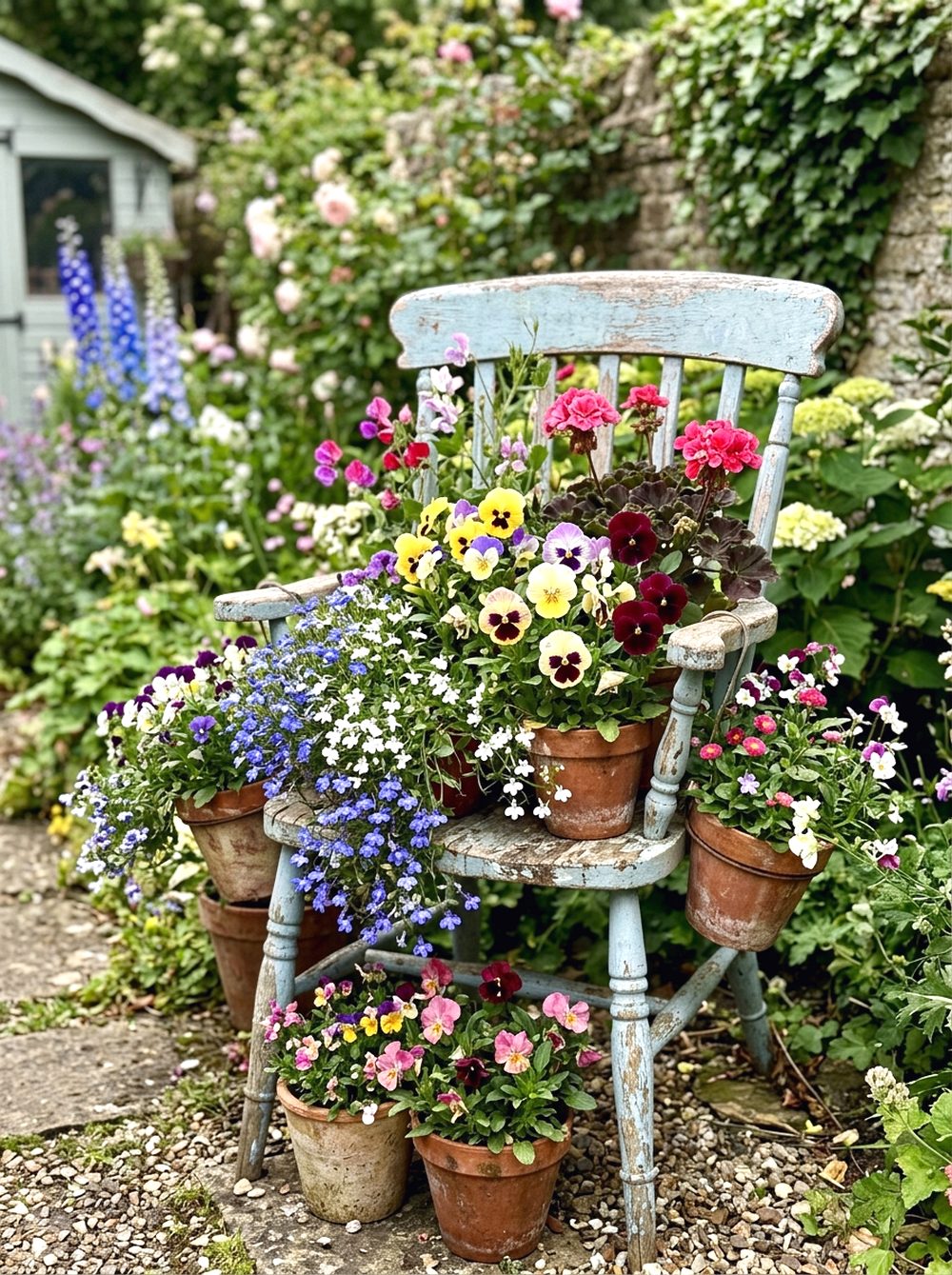 Vintage Chair Flower Display
