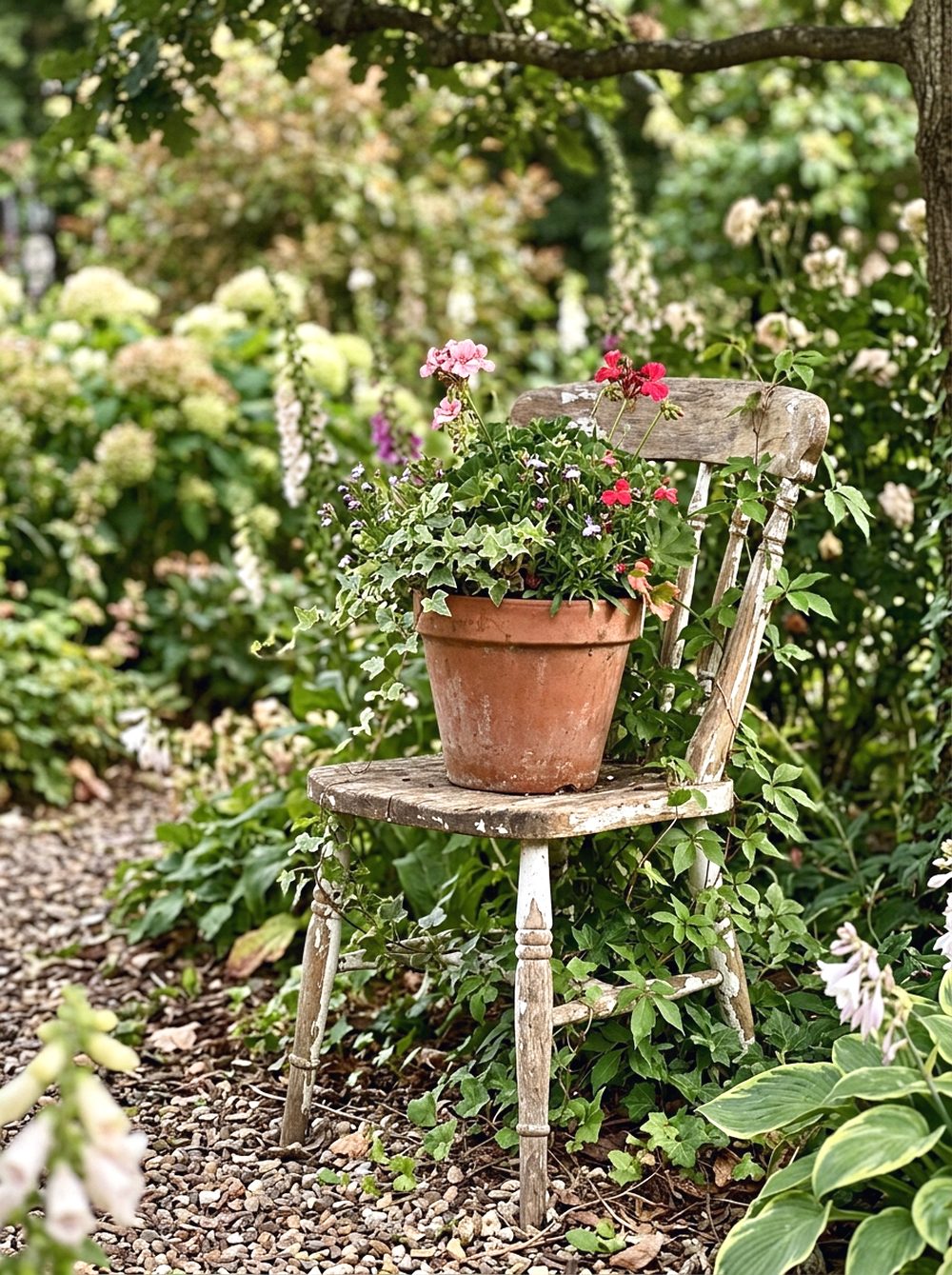 Vintage Chair Plant Display