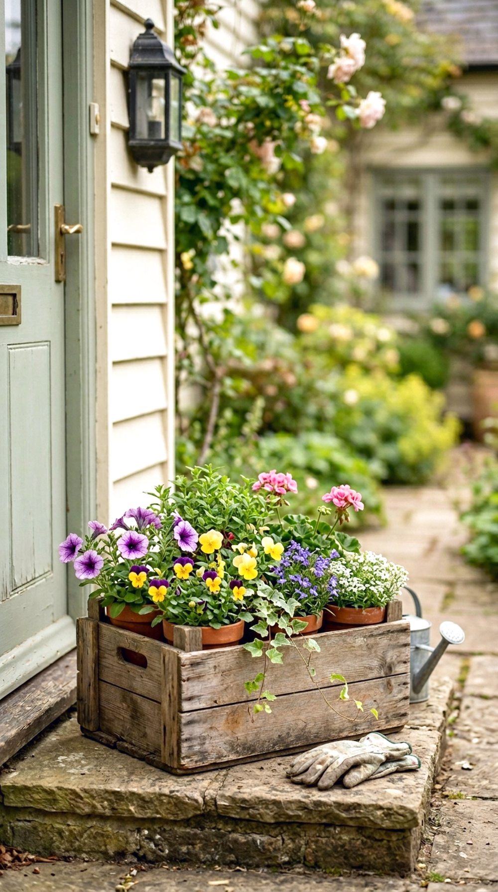 Vintage Crate Flower Display