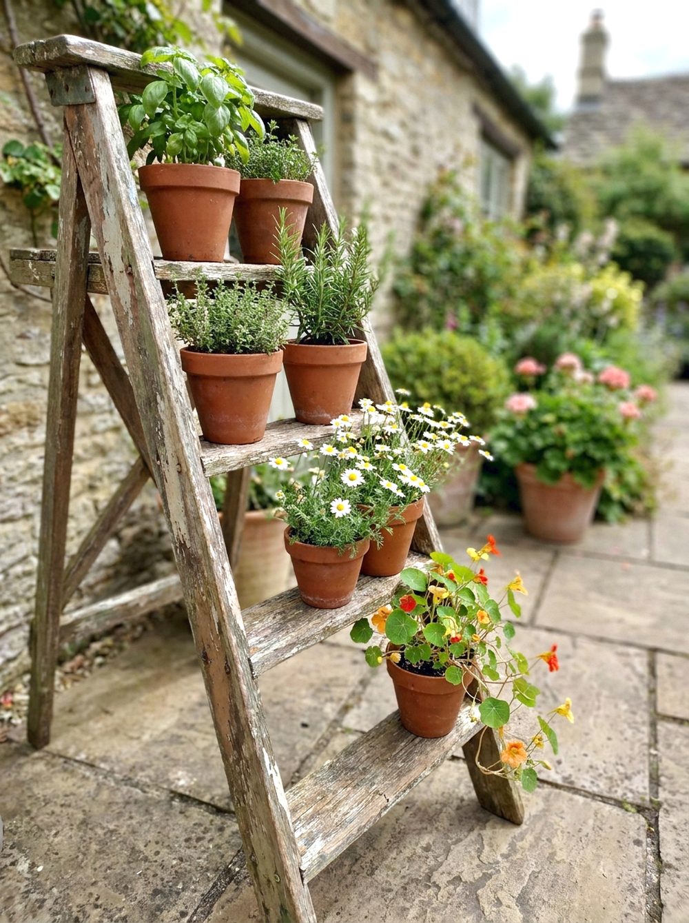 Vintage Ladder Plant Stand