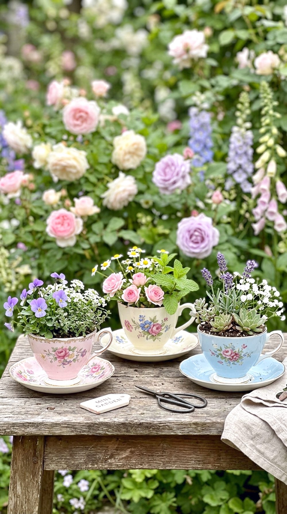 Vintage Teacup Planters
