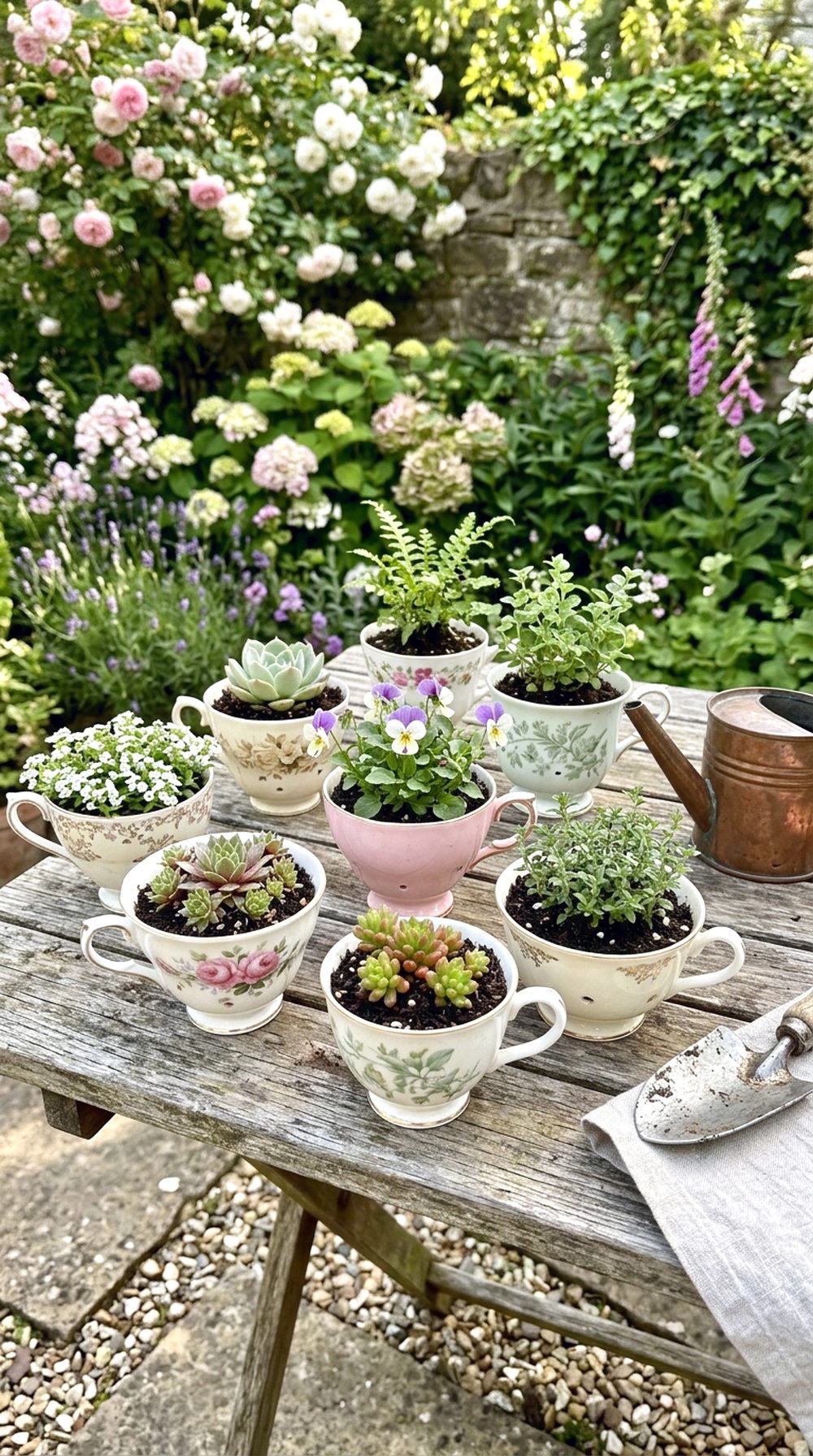 Vintage Teacup Planters