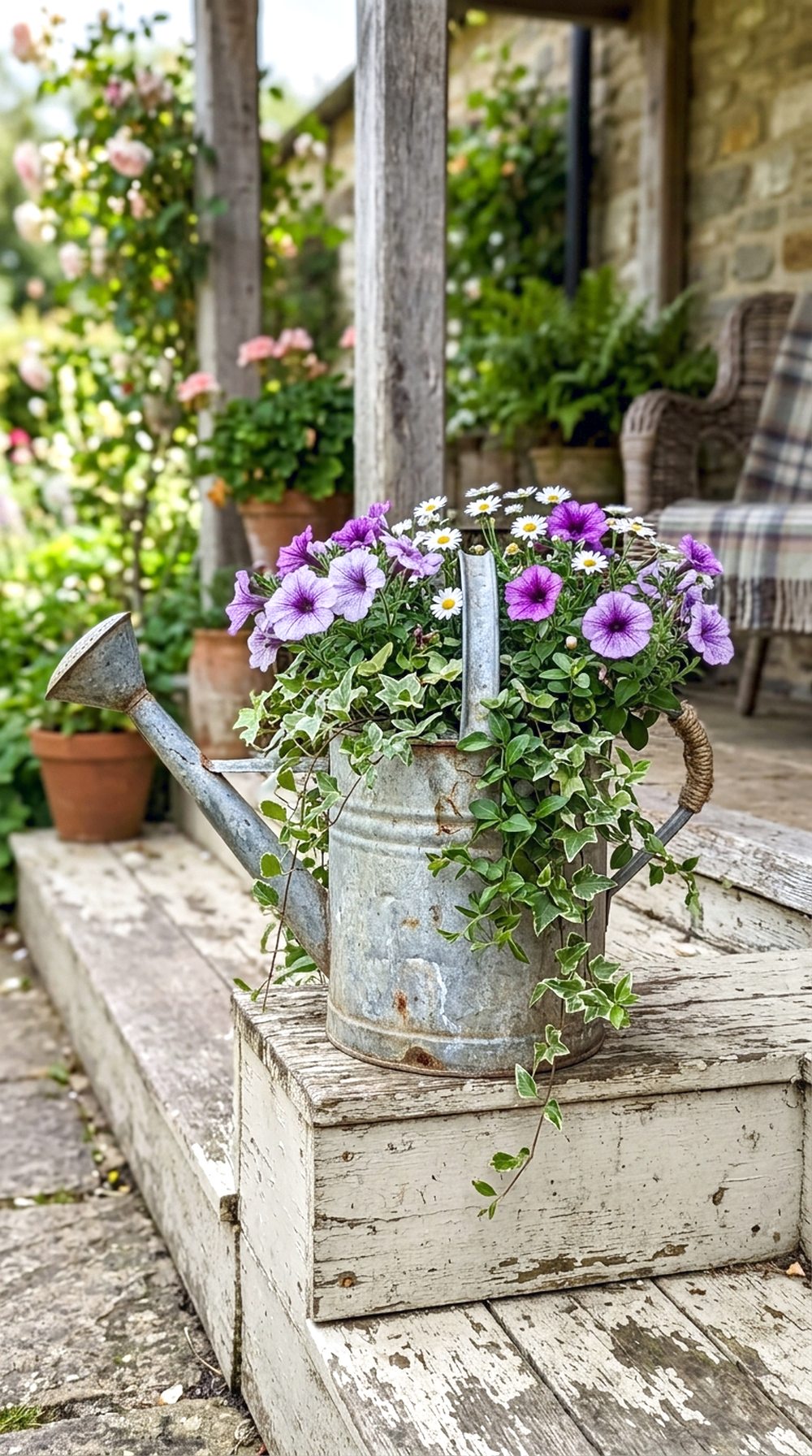 Vintage Watering Can Planter