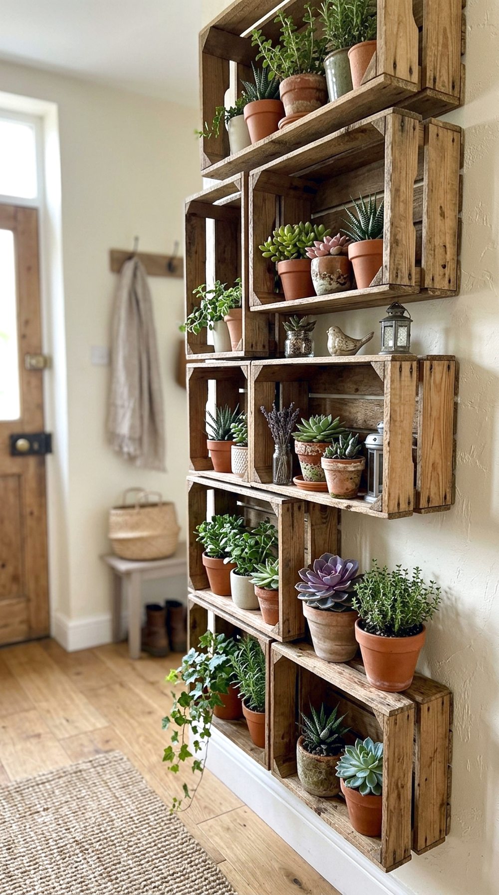 Wall-Mounted Crate Garden