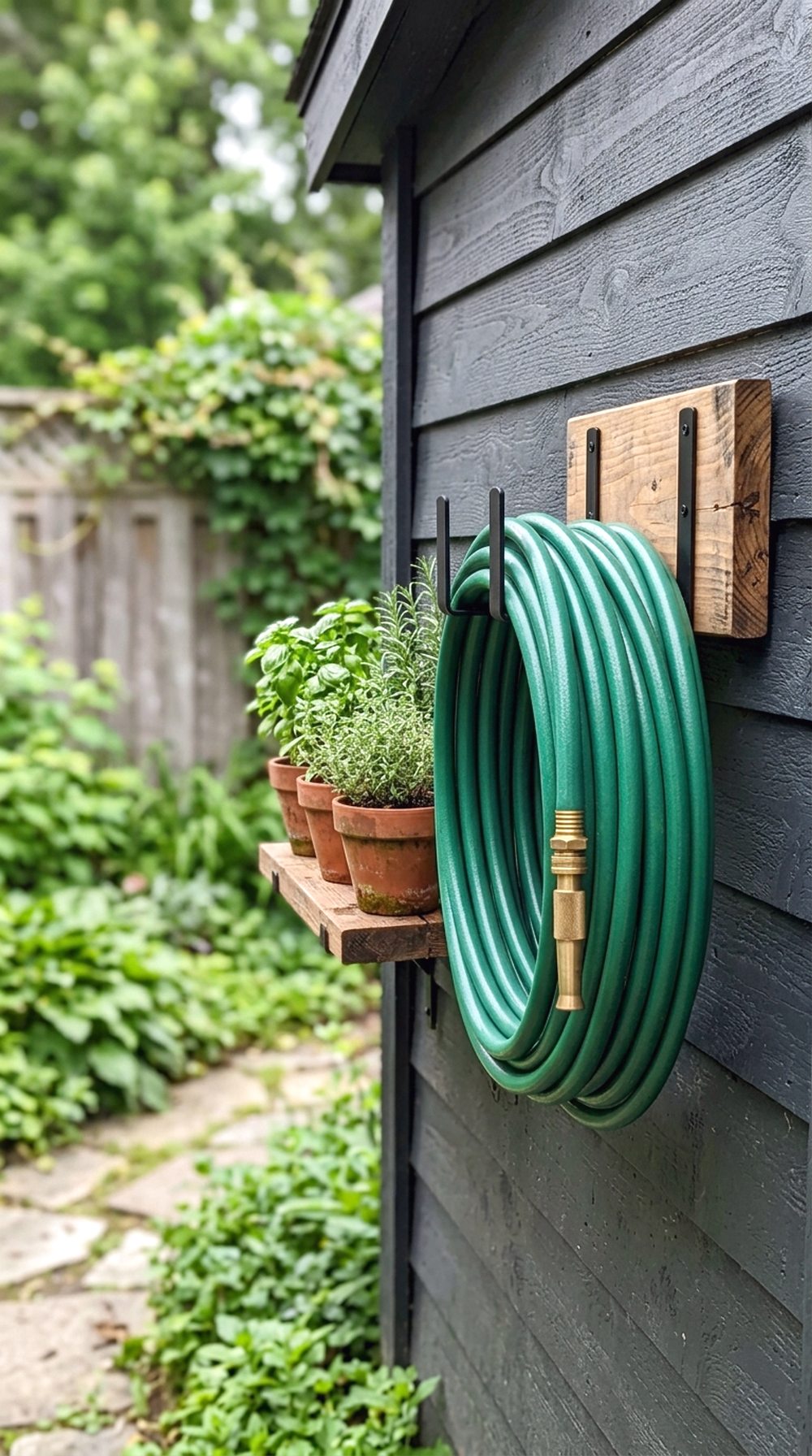 Wall-Mounted Hose Rack