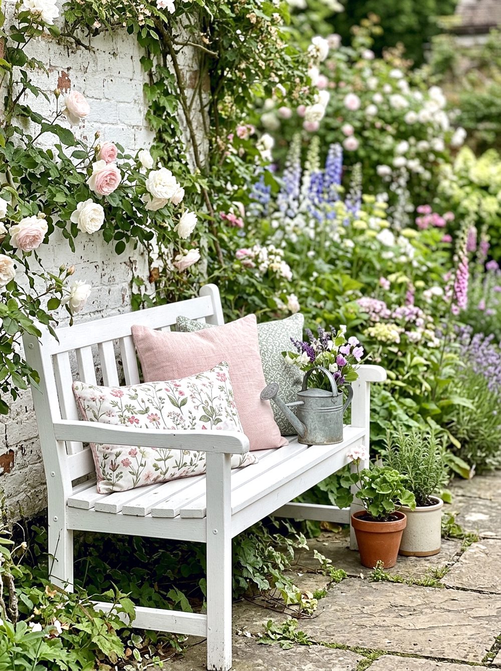 White Cottage Bench