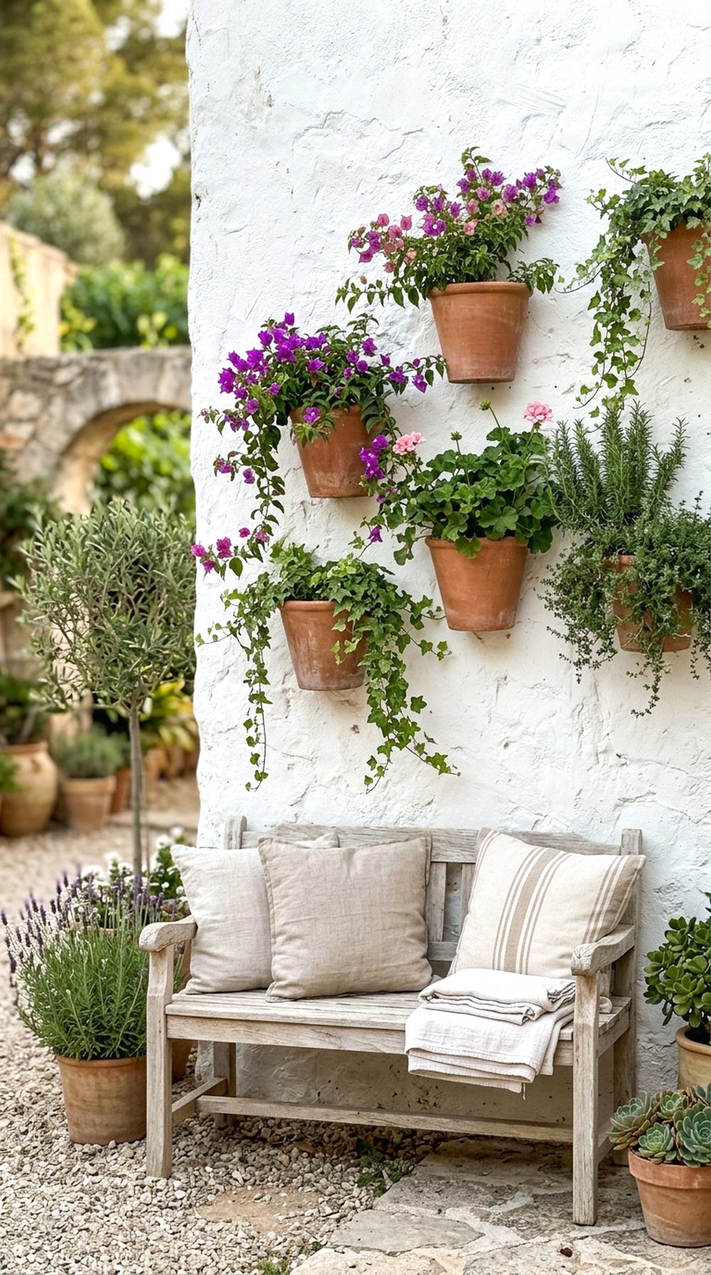 Whitewashed Garden Wall